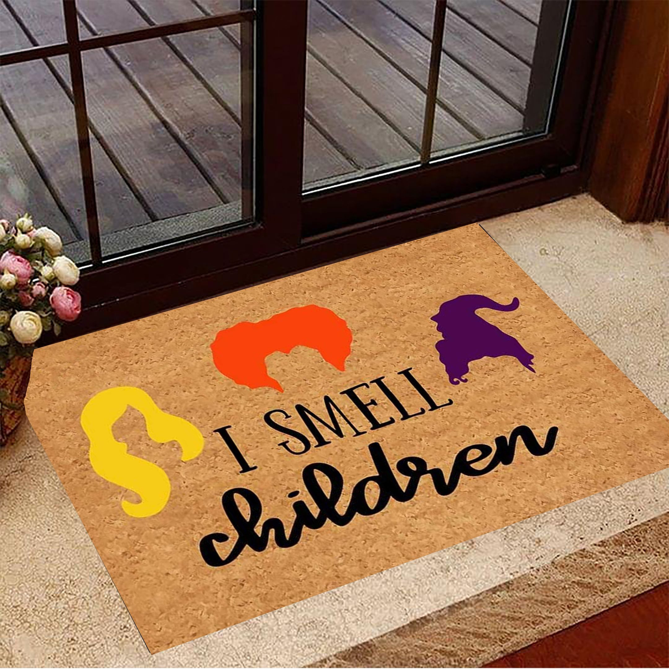 I Smell Children Halloween Mat Rubber Doormat Hocus Pocus Halloween Floor Mat Decorative