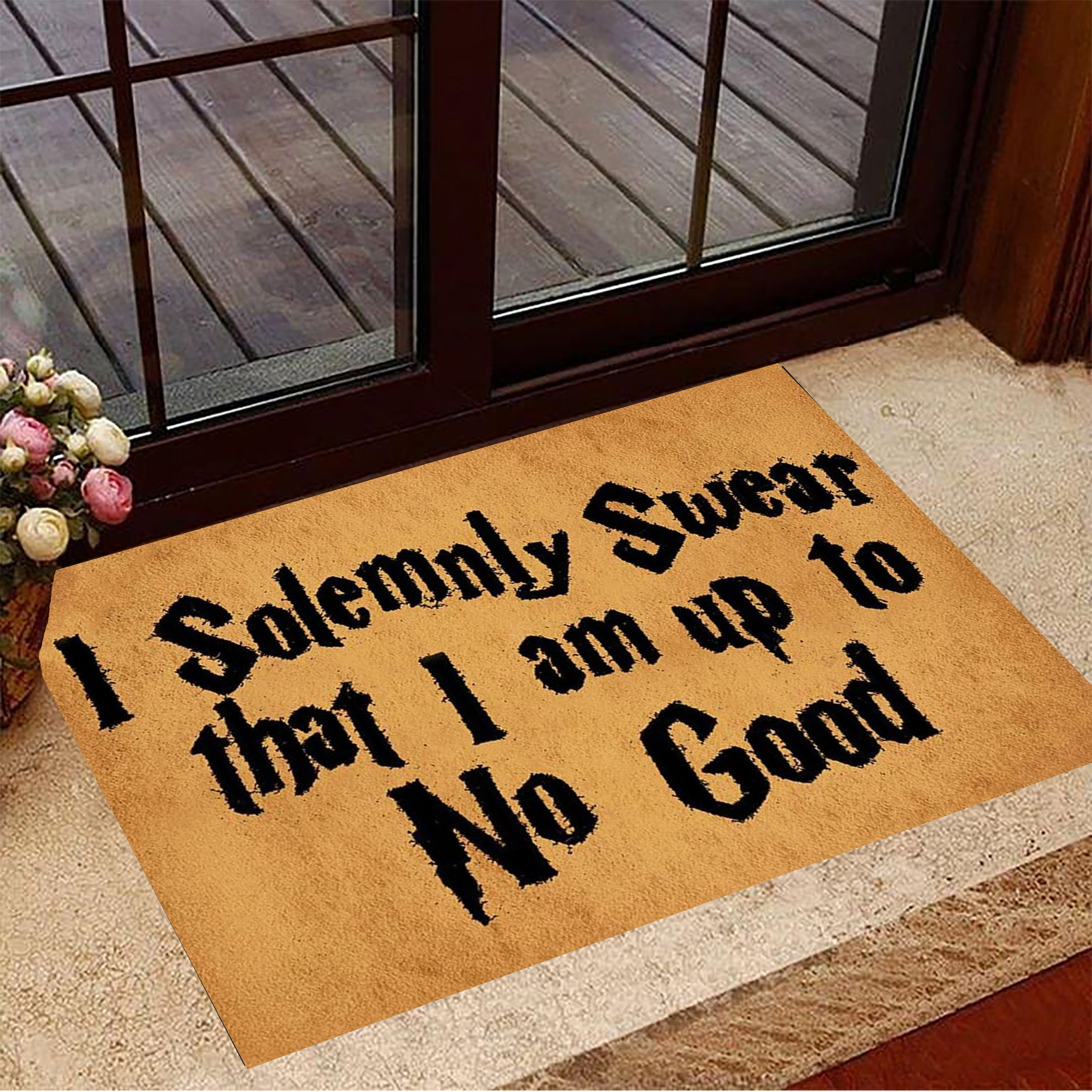 I Solemnly Swear That I Am Up To No Good Rubber Doormat Funny Welcome Mats New Home Presents