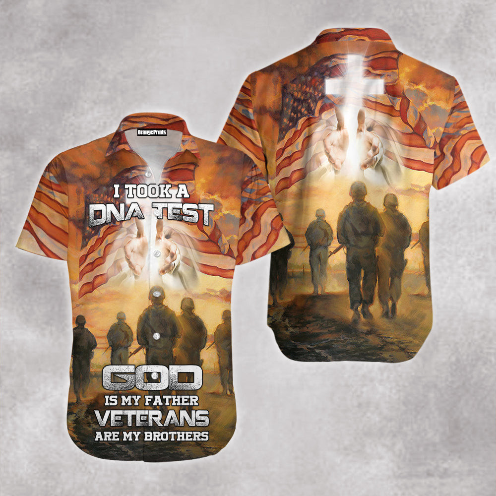 I Took A DNA Test God Is My Father Veterans Hawaiian Shirt