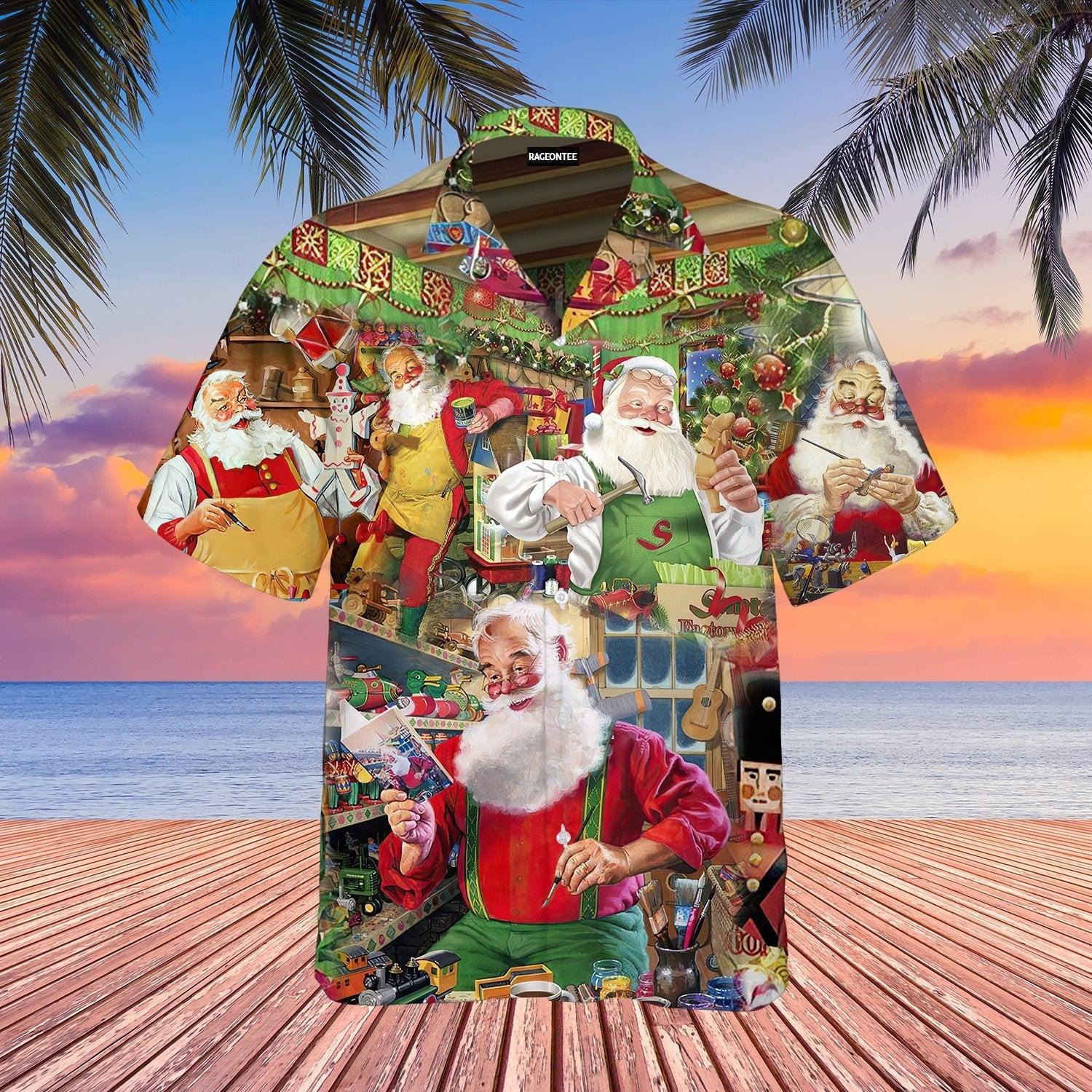 I Turn Wood Into Things Santa Claus Christmas Hawaiian Shirt