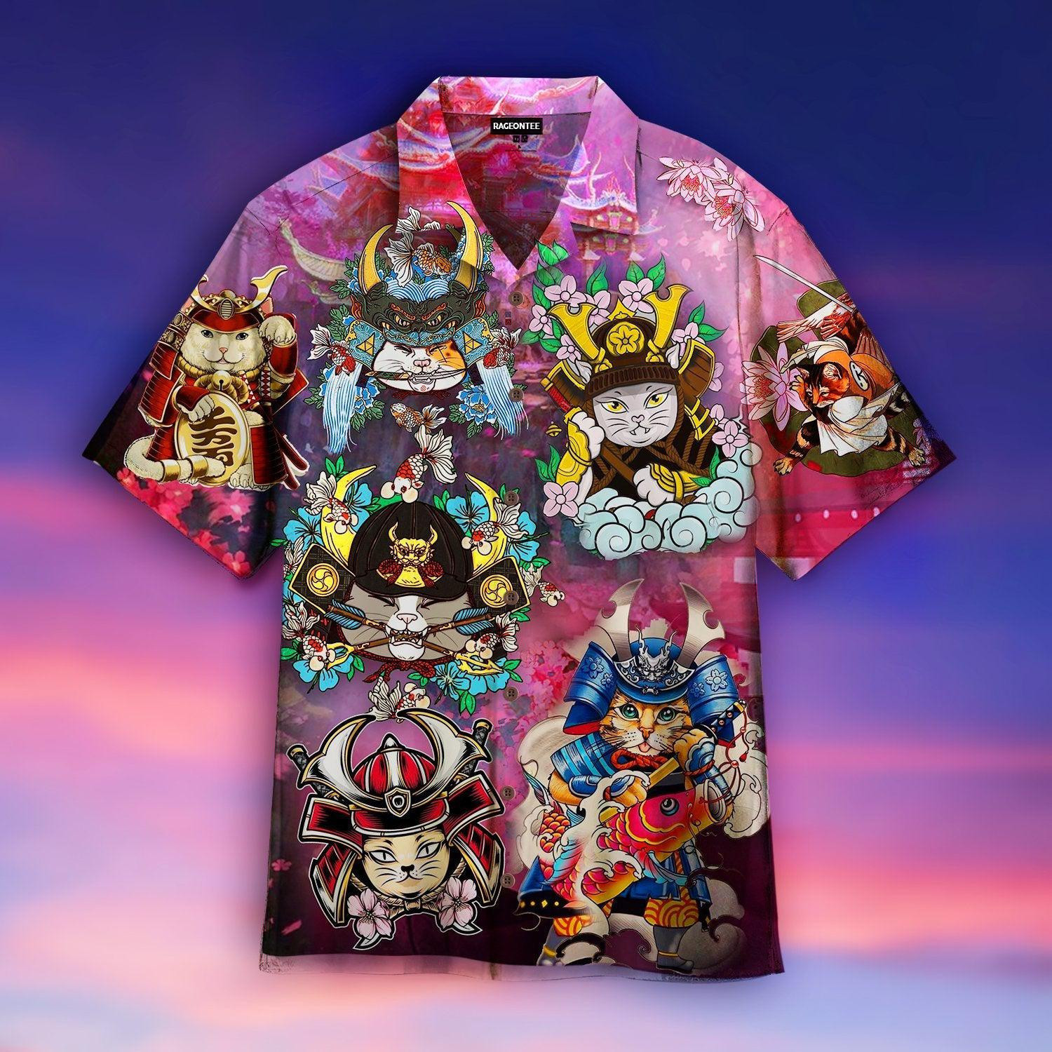 I Will Become A Samurai Cats Hawaiian Shirt