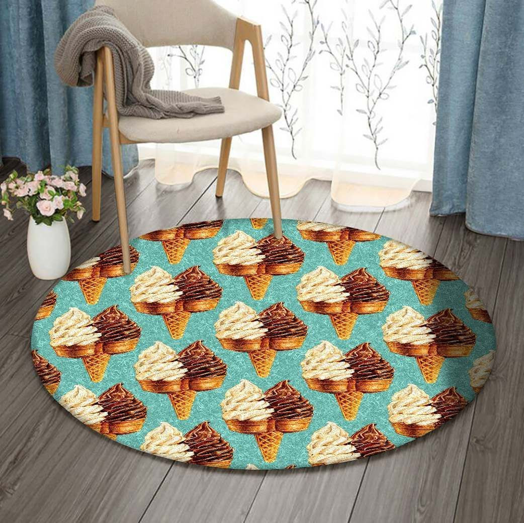 Ice Cream Round Rug Carpet Bedroom Livingroom Home Decor