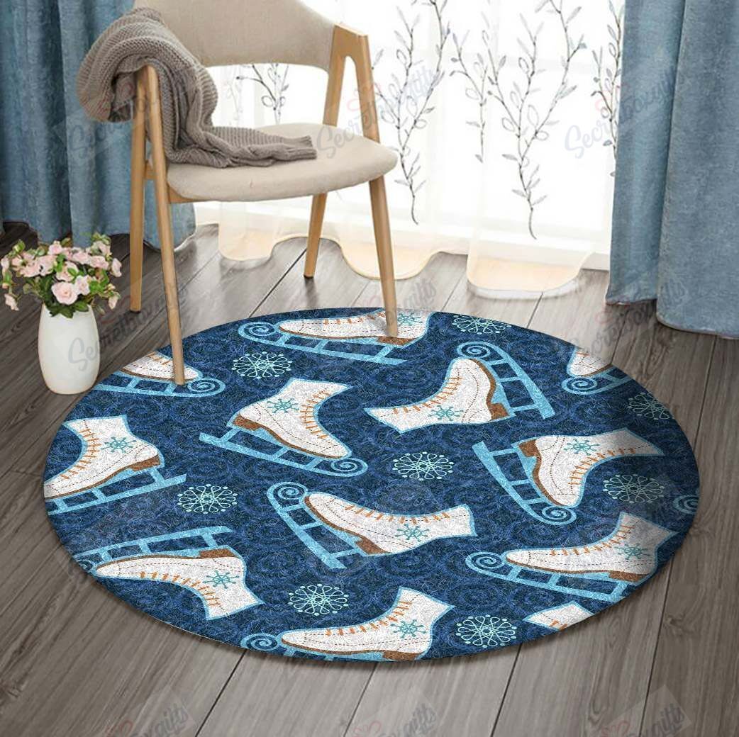 Ice Skating Round Rug Carpet Bedroom Livingroom Home Decor