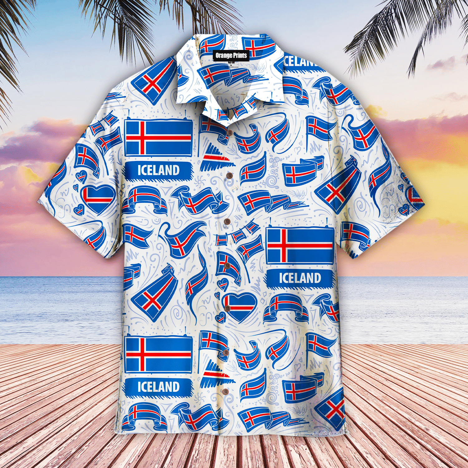 Iceland Flag Hawaiian Shirt