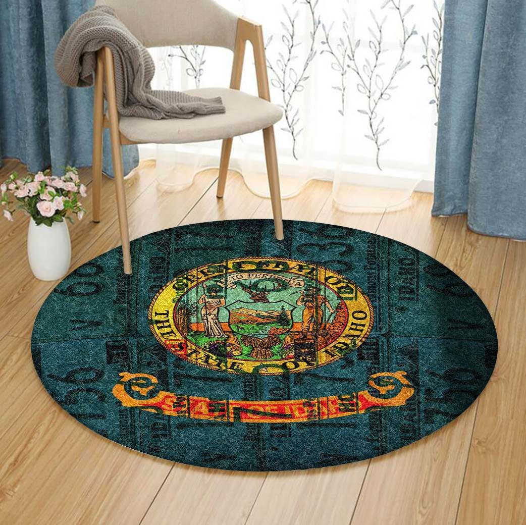 Idaho State Flag Round Rug Carpet Bedroom Livingroom Home Decor