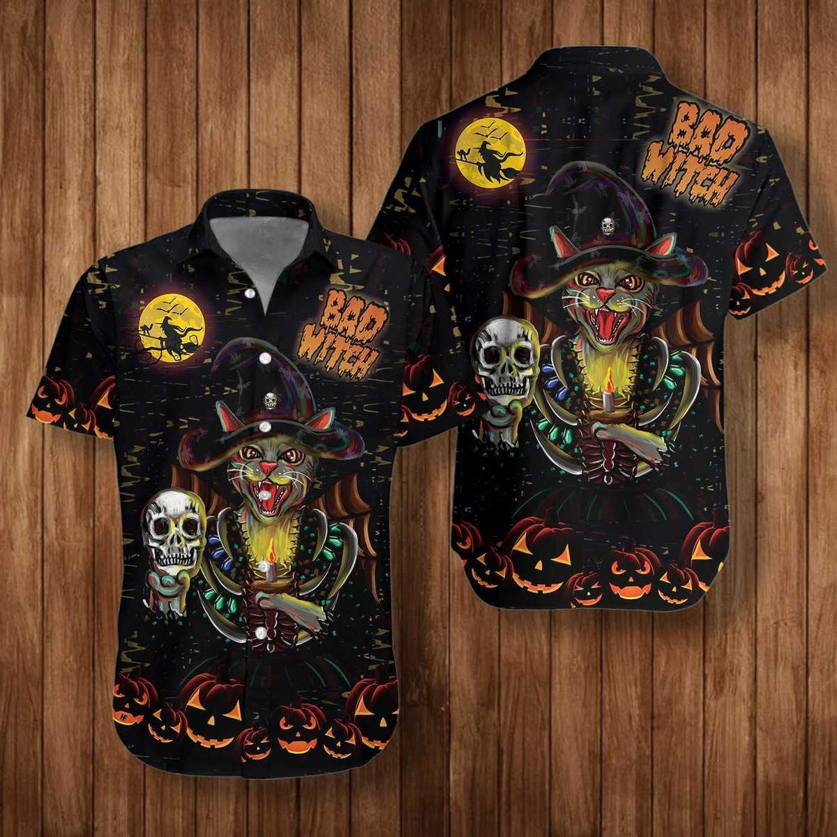I'm A Bad Witch Cat Halloween Hawaiian Shirt