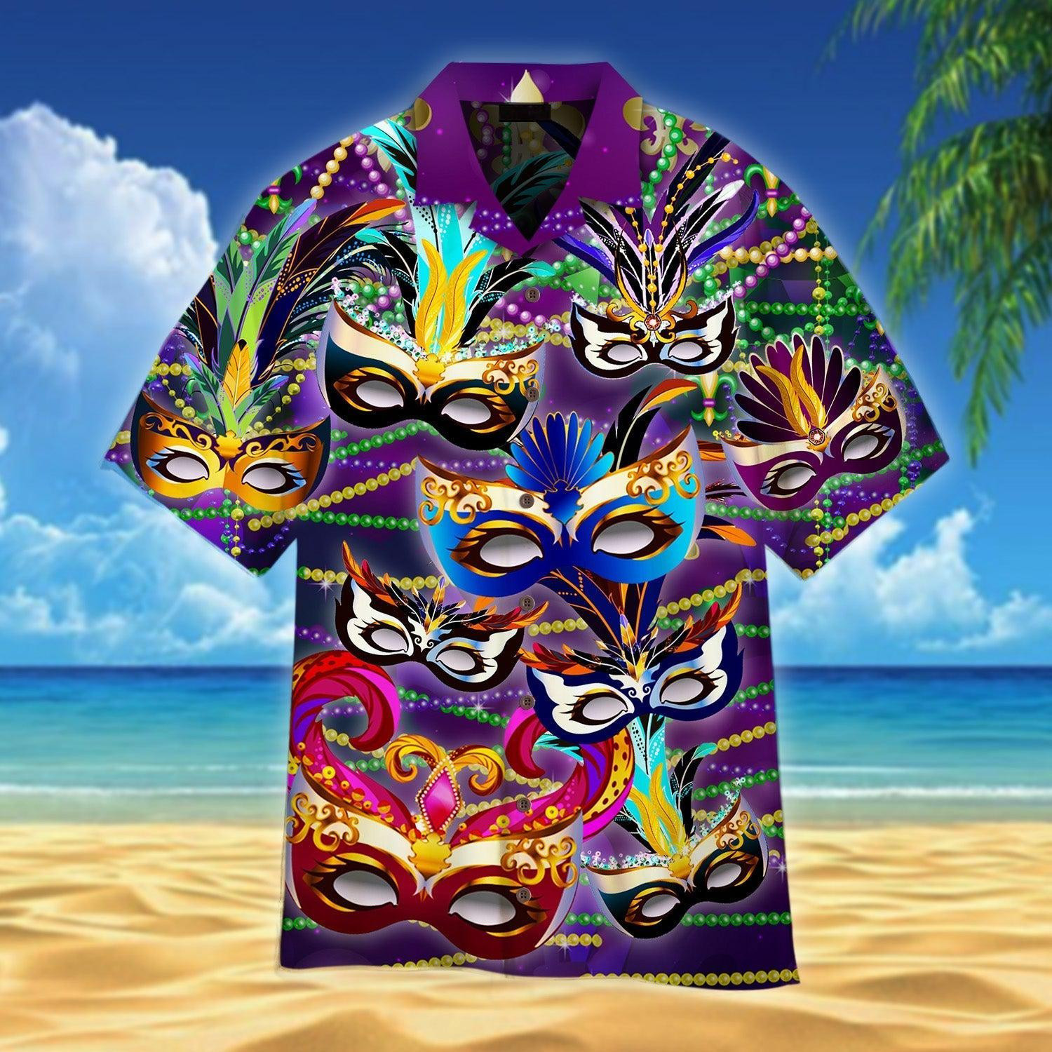 I'm Here For The Masks Mardi Gras Hawaiian Shirt