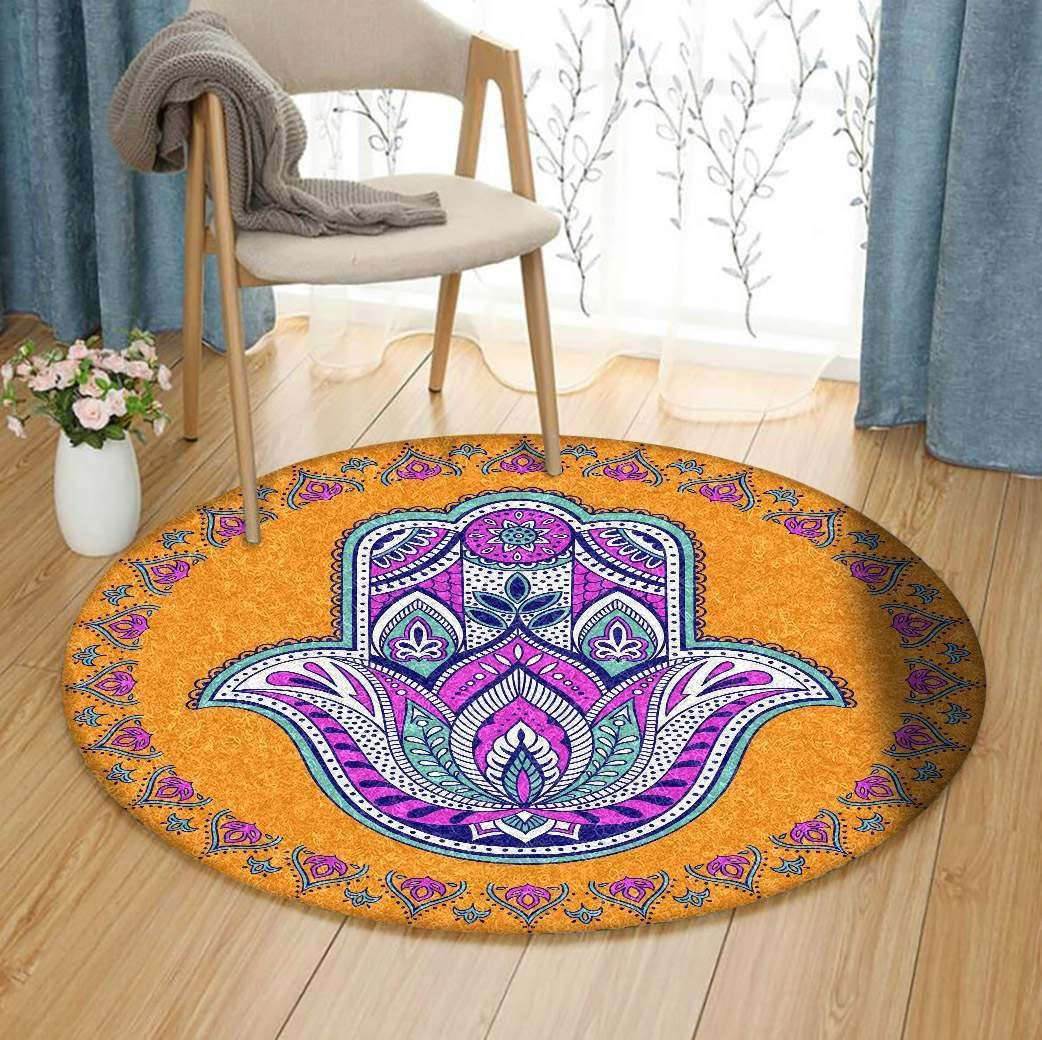 Indian Hamsa Round Rug Carpet Bedroom Livingroom Home Decor
