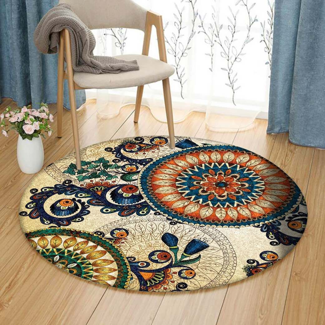 Indian Round Rug Carpet Bedroom Livingroom Home Decor