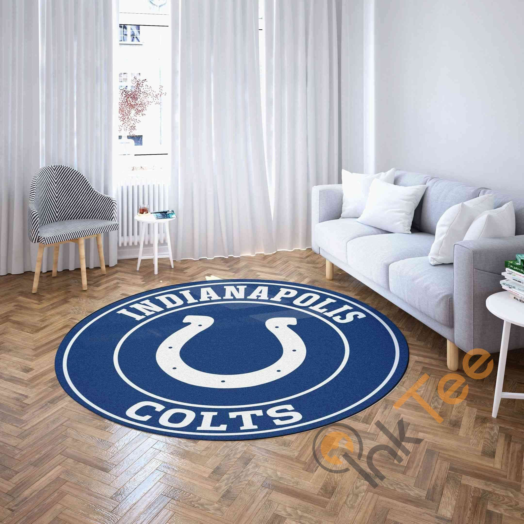 Indianapolis Colts Round Rug Carpet Bedroom Livingroom Home Decor
