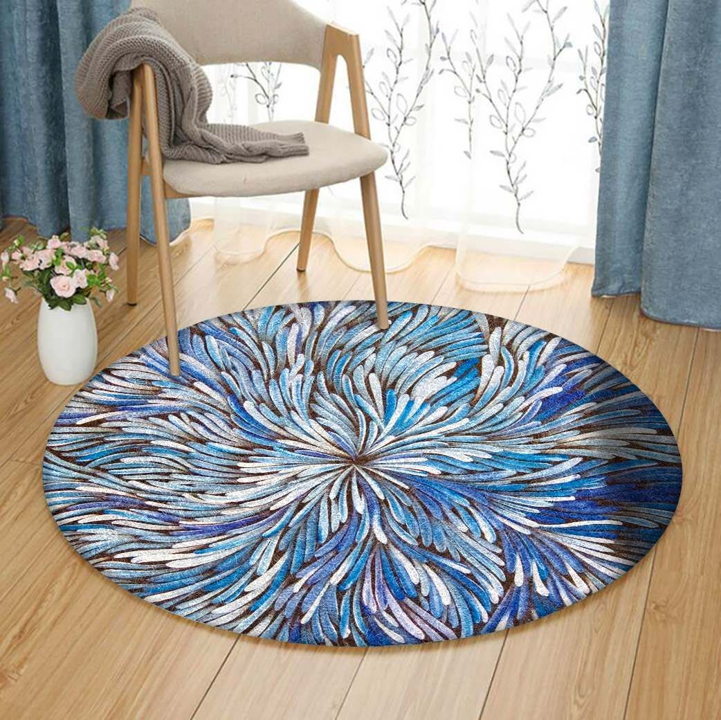Inspired Flower Round Rug Carpet Bedroom Livingroom Home Decor