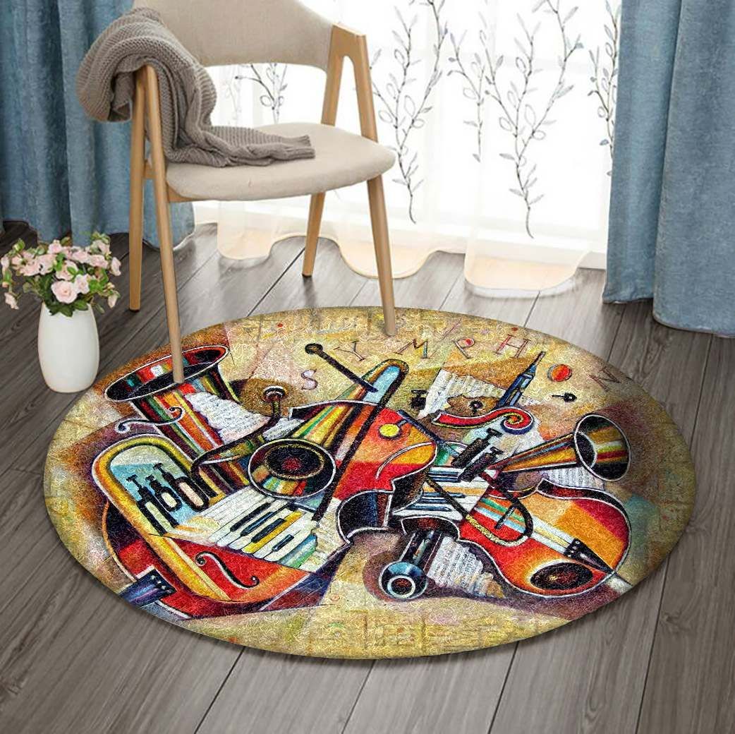 Instrument Round Rug Carpet Bedroom Livingroom Home Decor