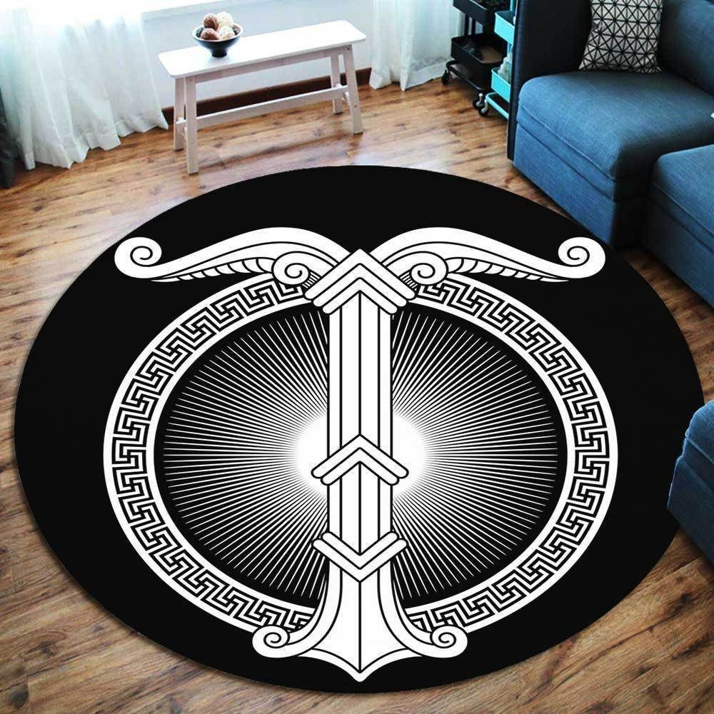 Irminsul Symbol Round Rug Carpet Bedroom Livingroom Home Decor