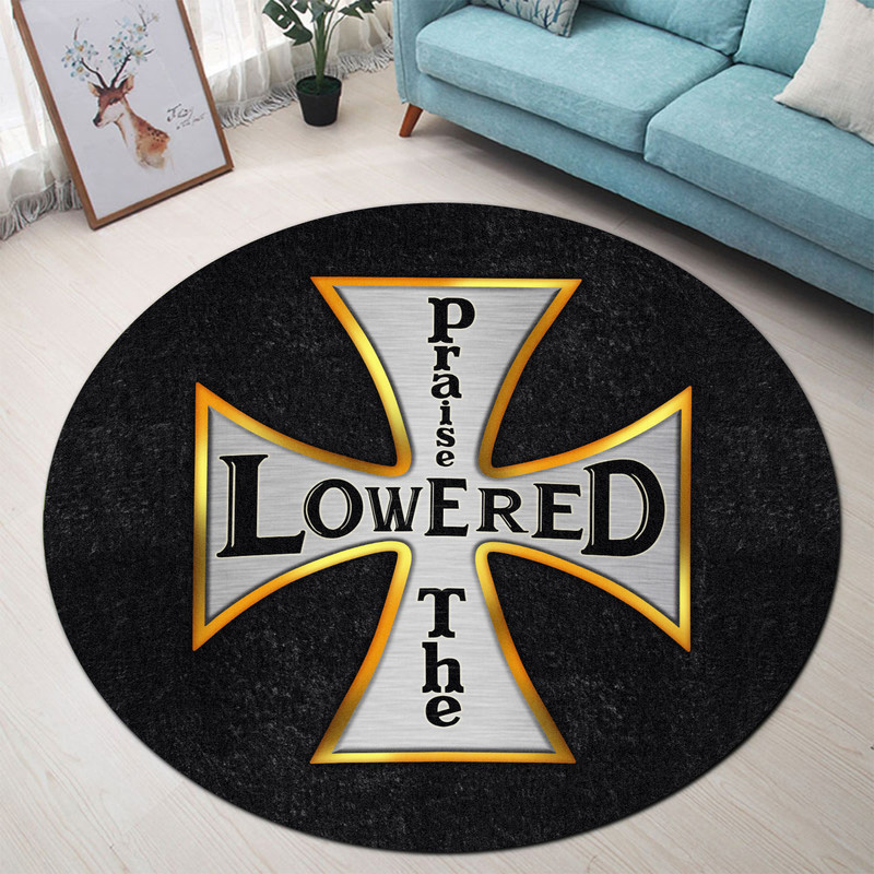 Iron Cross Rat Rod Praise The Lowered Round Rug Carpet Bedroom Livingroom Home Decor