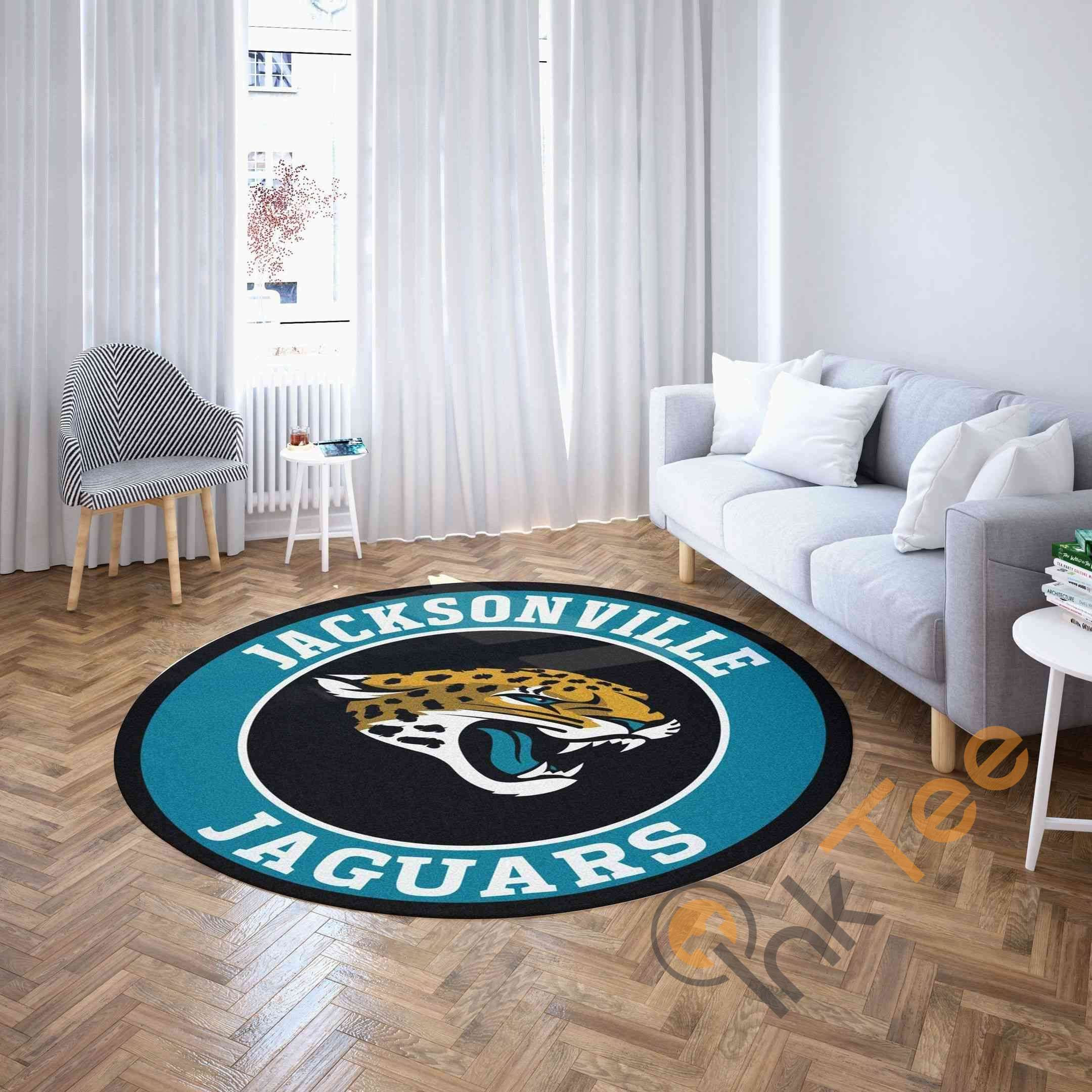 Jacksonville Jaguars Round Rug Carpet Bedroom Livingroom Home Decor