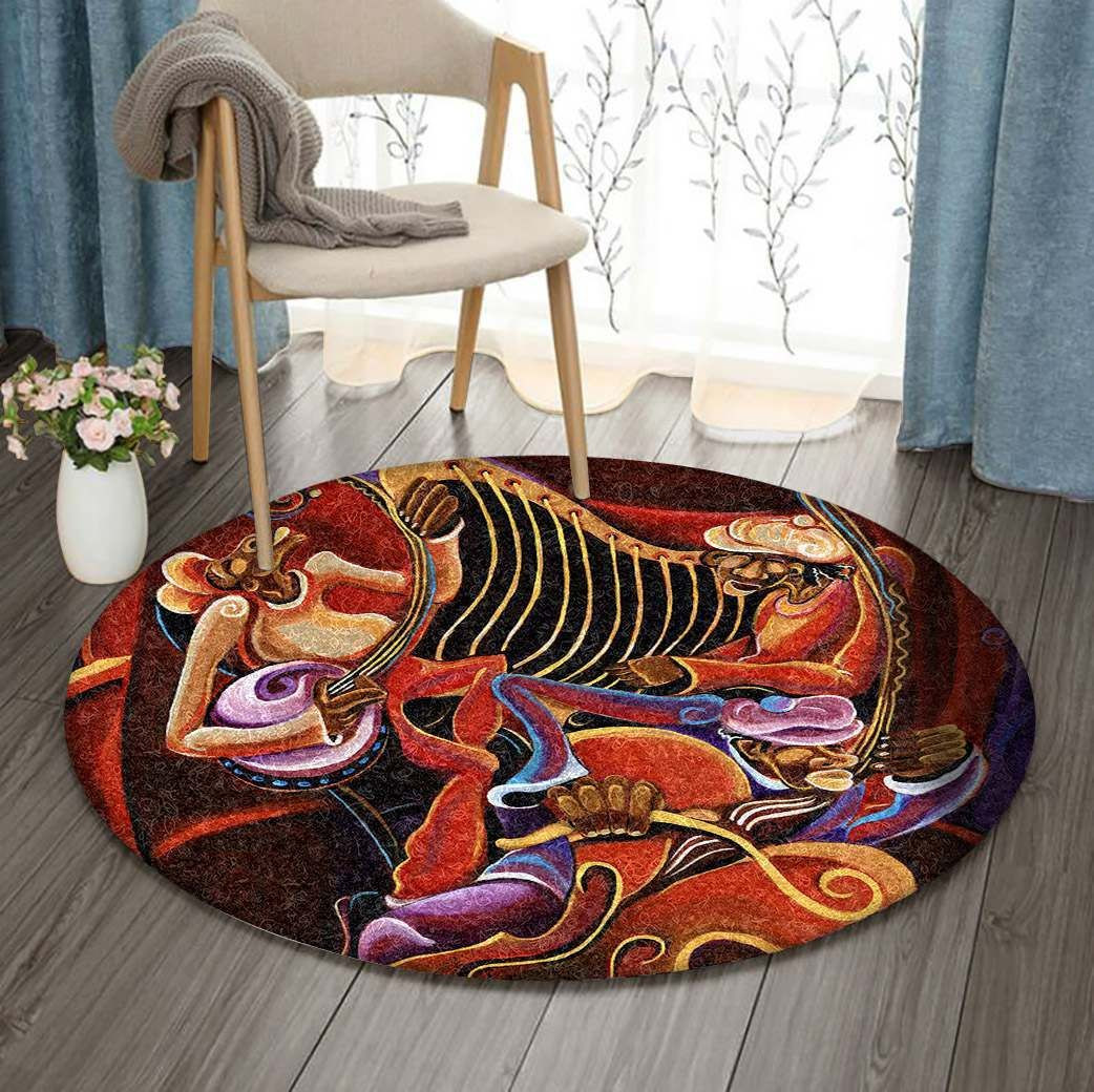 Jazz Paintings Round Rug Carpet Bedroom Livingroom Home Decor