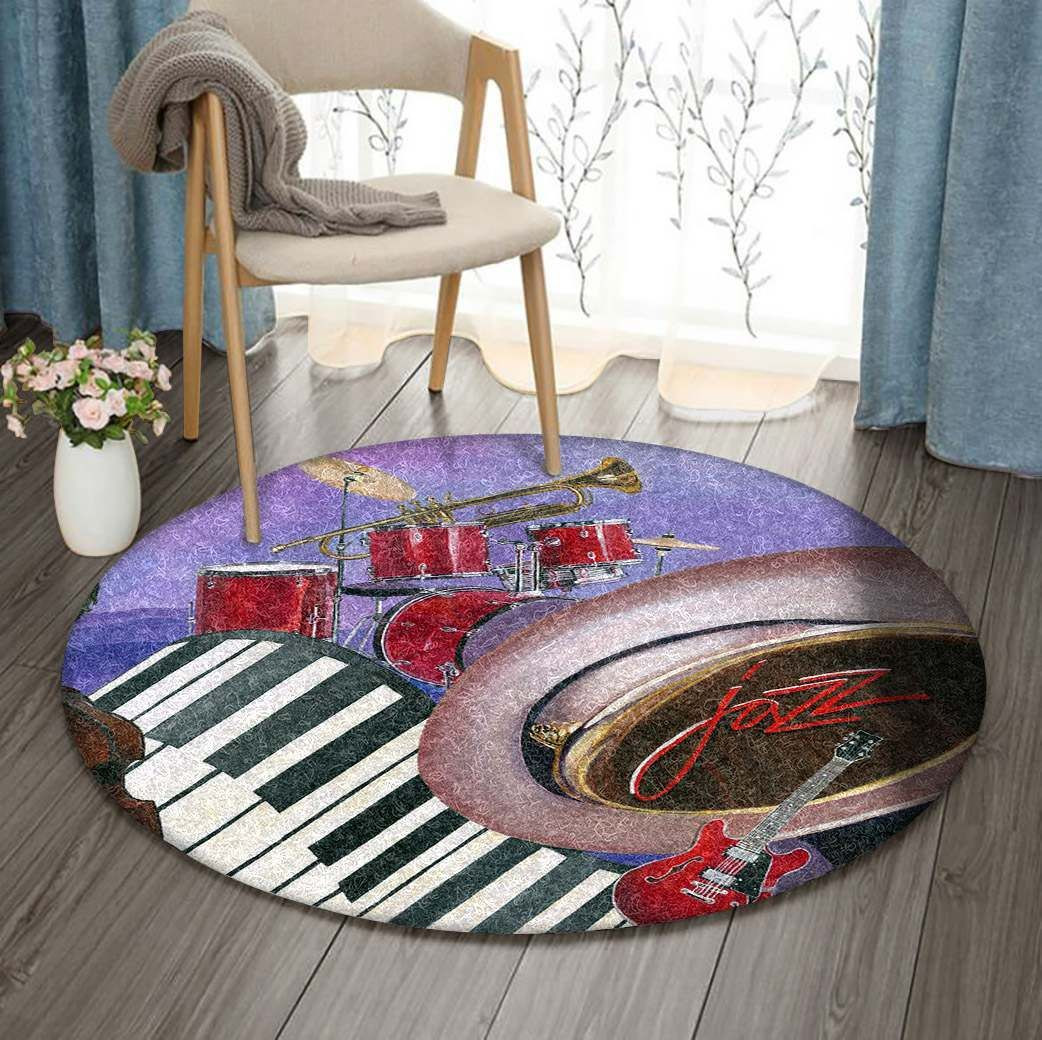 Jazz Round Rug Carpet Bedroom Livingroom Home Decor