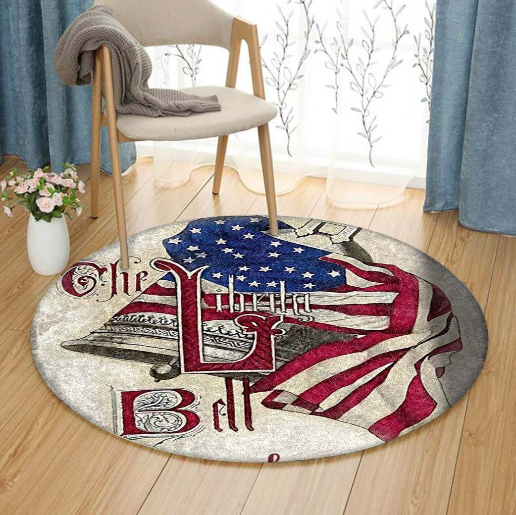 Jean Plout Retro Patriotic Round Rug Carpet Bedroom Livingroom Home Decor
