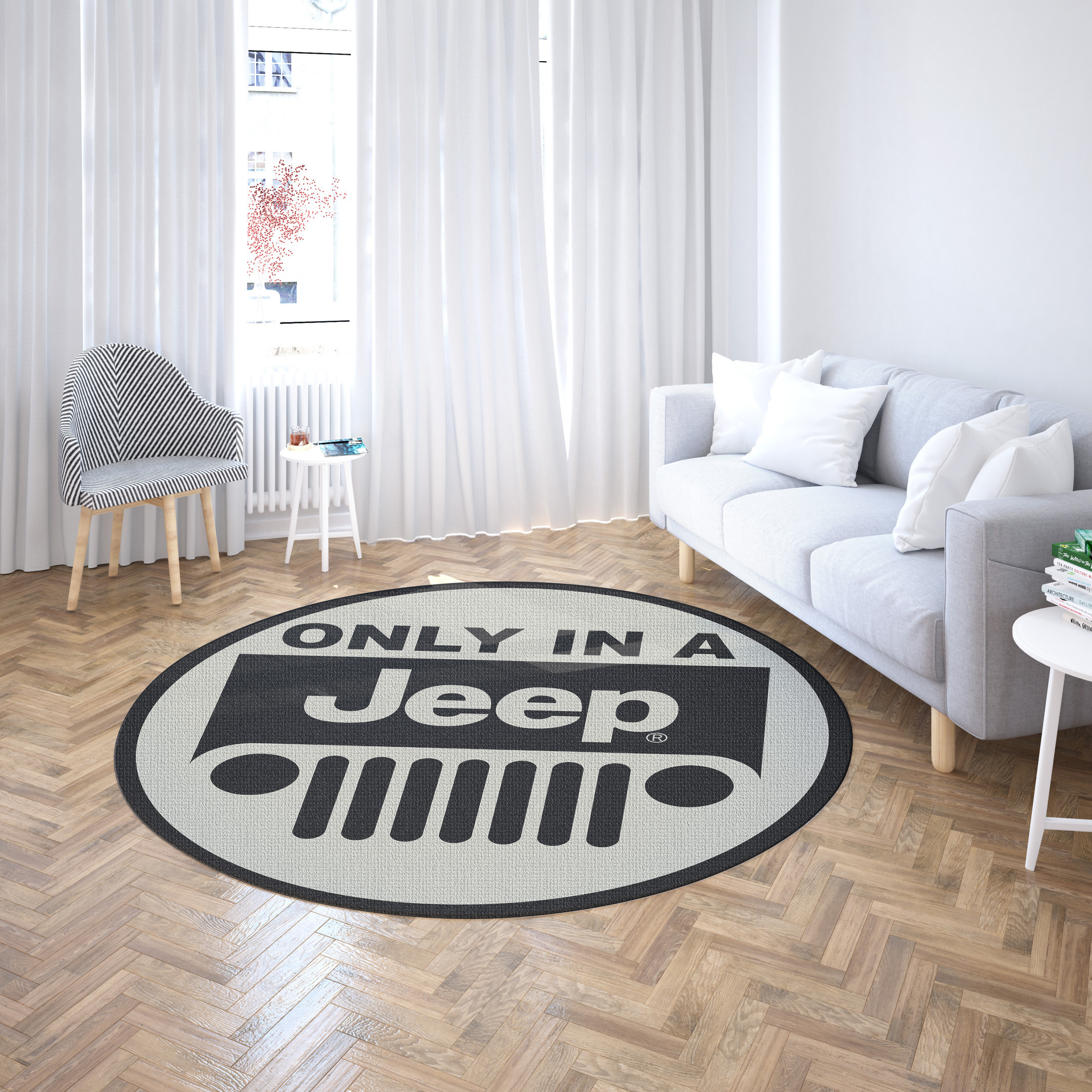 Jeep Door Mat Jeep Round Floor Mat Room Rugs Carpet Outdoor Rug Washable Rugs Round Rug Carpet Bedroom Livingroom Home Decor