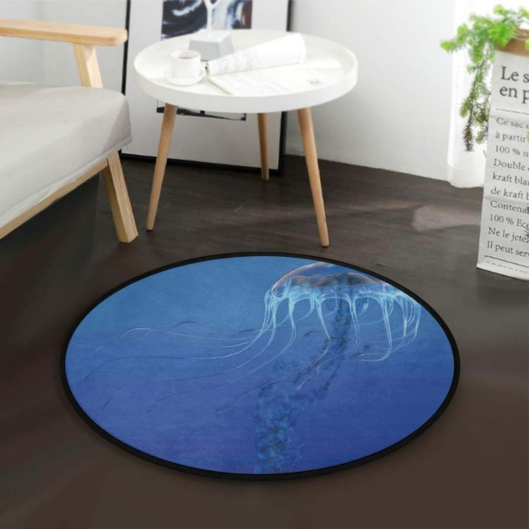 Jellyfish Ocean Round Rug Carpet Bedroom Livingroom Home Decor