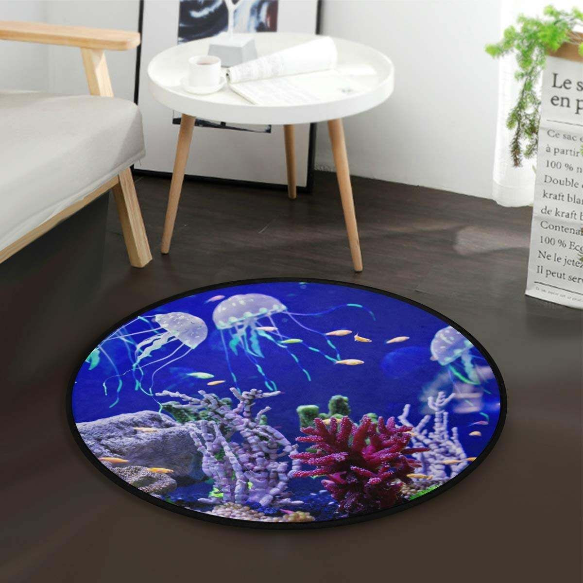 Jellyfish Round Rug Carpet Bedroom Livingroom Home Decor