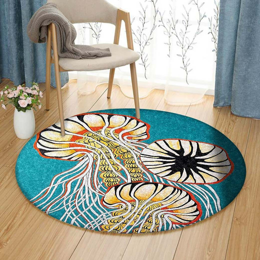 Jellyfish Round Rug Carpet Bedroom Livingroom Home Decor