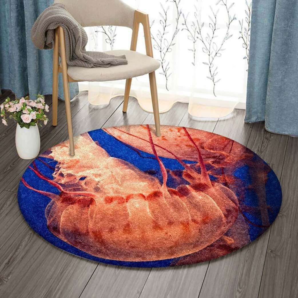 Jellyfish Round Rug Carpet Bedroom Livingroom Home Decor