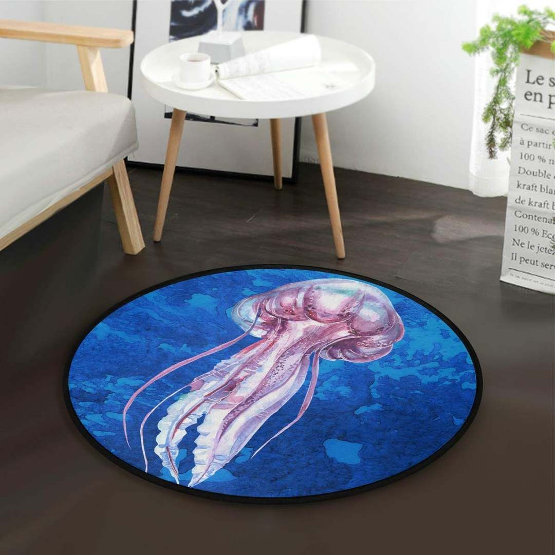 Jellyfish Round Rug Carpet Bedroom Livingroom Home Decor