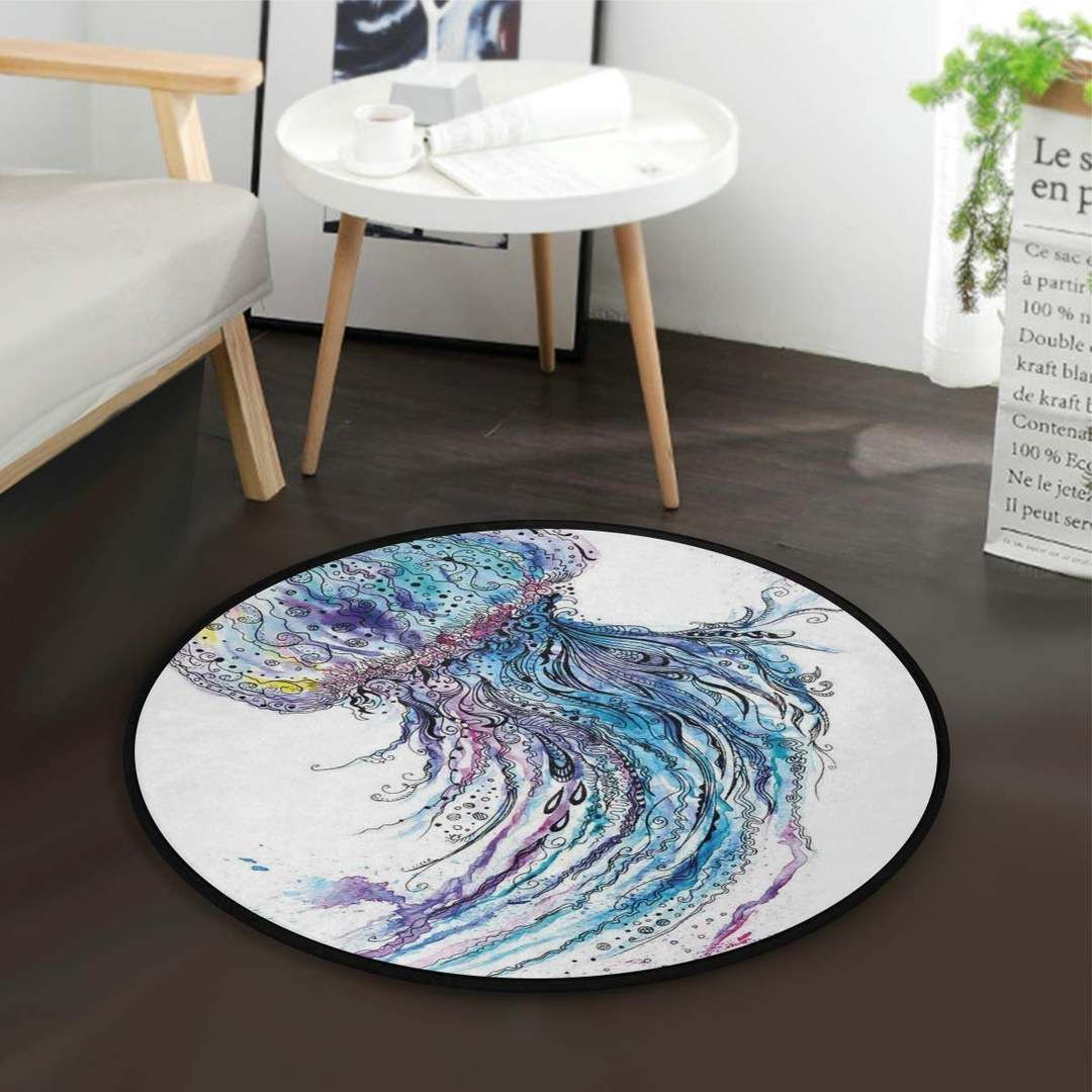 Jellyfish Round Rug Carpet Bedroom Livingroom Home Decor