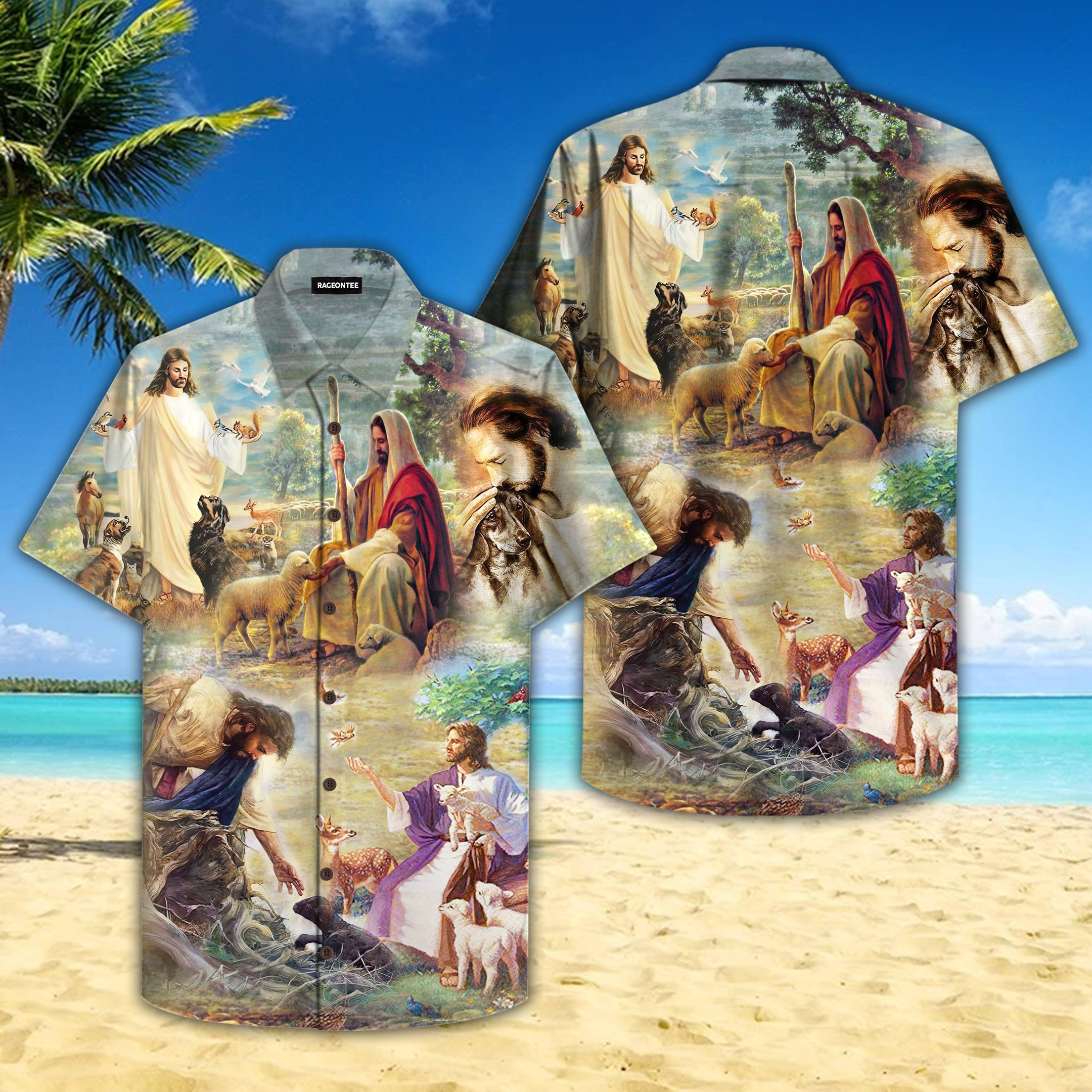 Jesus Saves Animals Hawaiian Shirt