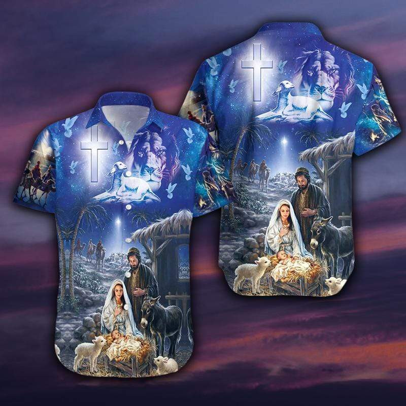Jesus Was Born On Farm Unisex Hawaiian Shirt