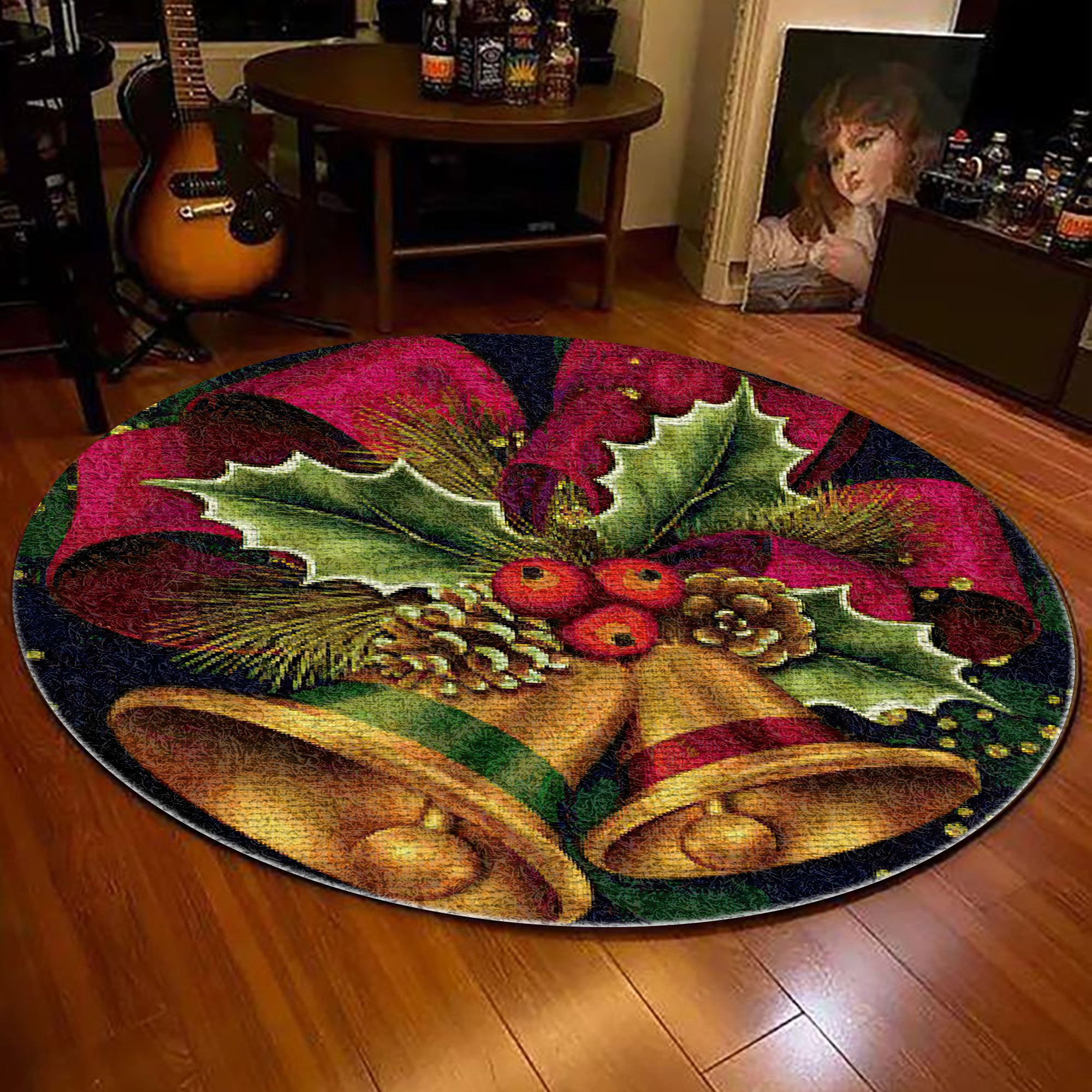 Jingle Bell Round Rug Carpet Bedroom Livingroom Home Decor