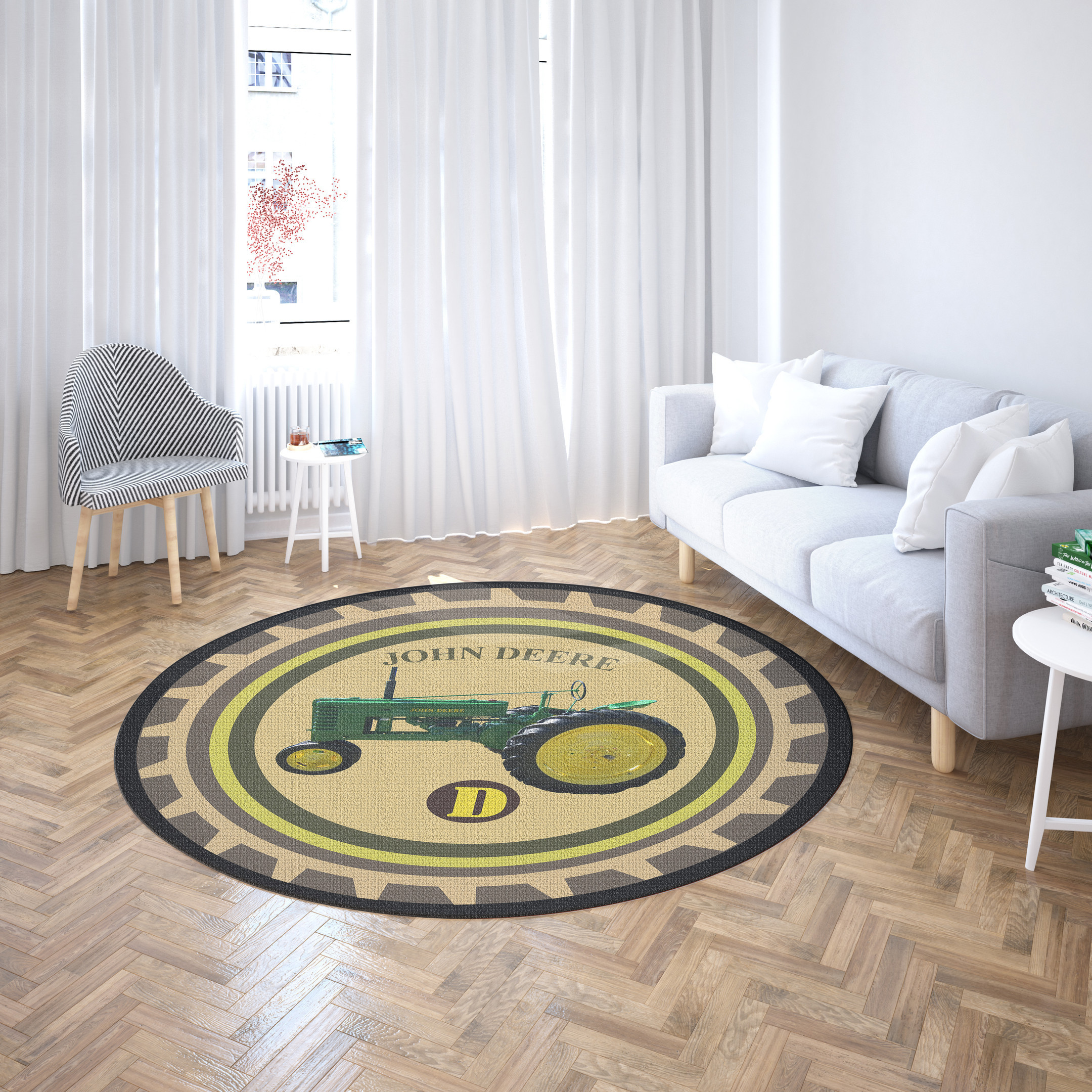 Johndeere Round Rug Carpet Bedroom Livingroom Home Decor