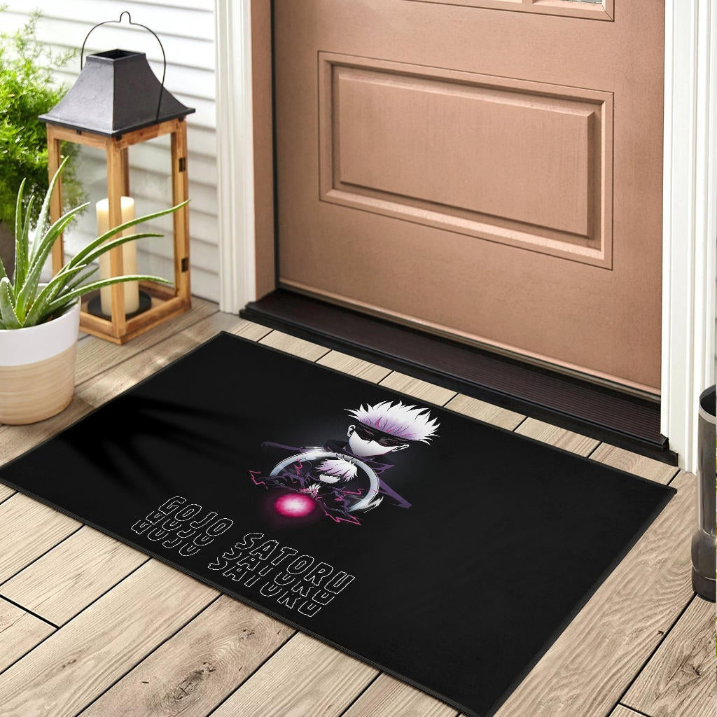 Jujutsu Kaisen Anime Rubber Doormat Satoru Gojo Magic Ball Red Power Black Rubber Doormat Home Decor - Image 3