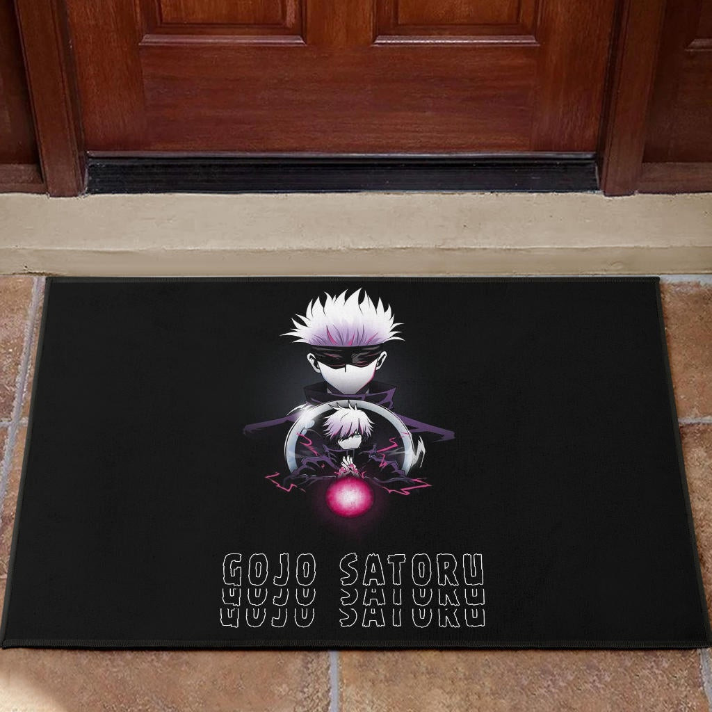 Jujutsu Kaisen Anime Rubber Doormat Satoru Gojo Magic Ball Red Power Black Rubber Doormat Home Decor