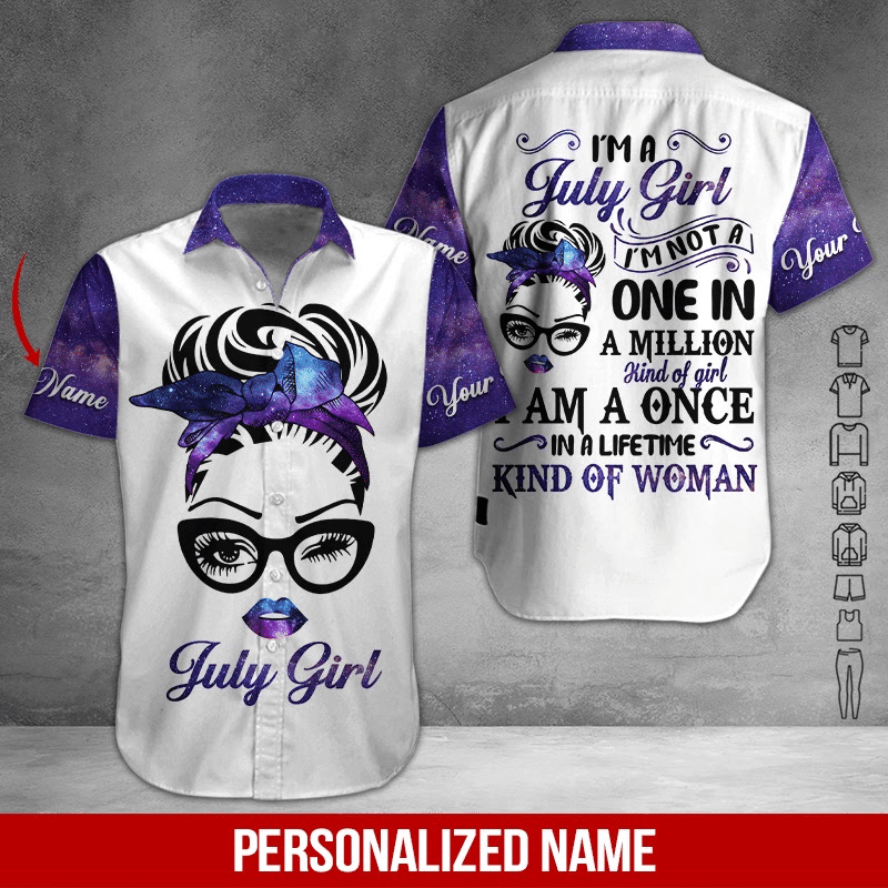 July Girl Personalized Hawaiian Shirt