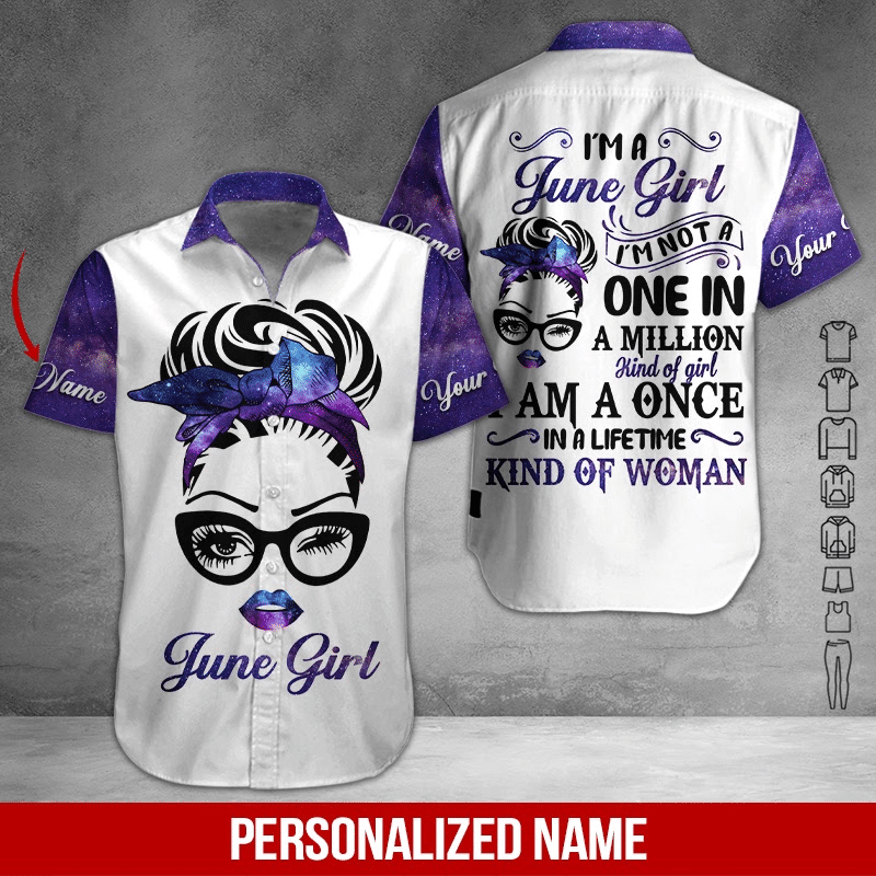 June Girl Personalized Hawaiian Shirt