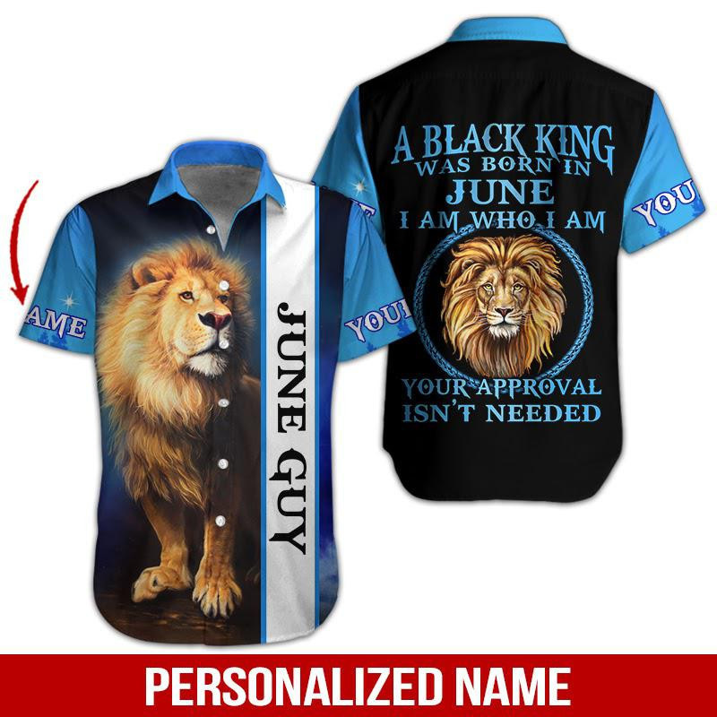 June Guy Lion Personalized Hawaiian Shirt