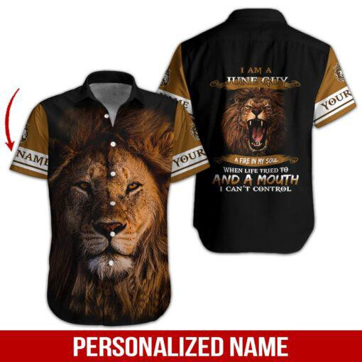 June Guy Lion Personalized Hawaiian Shirt