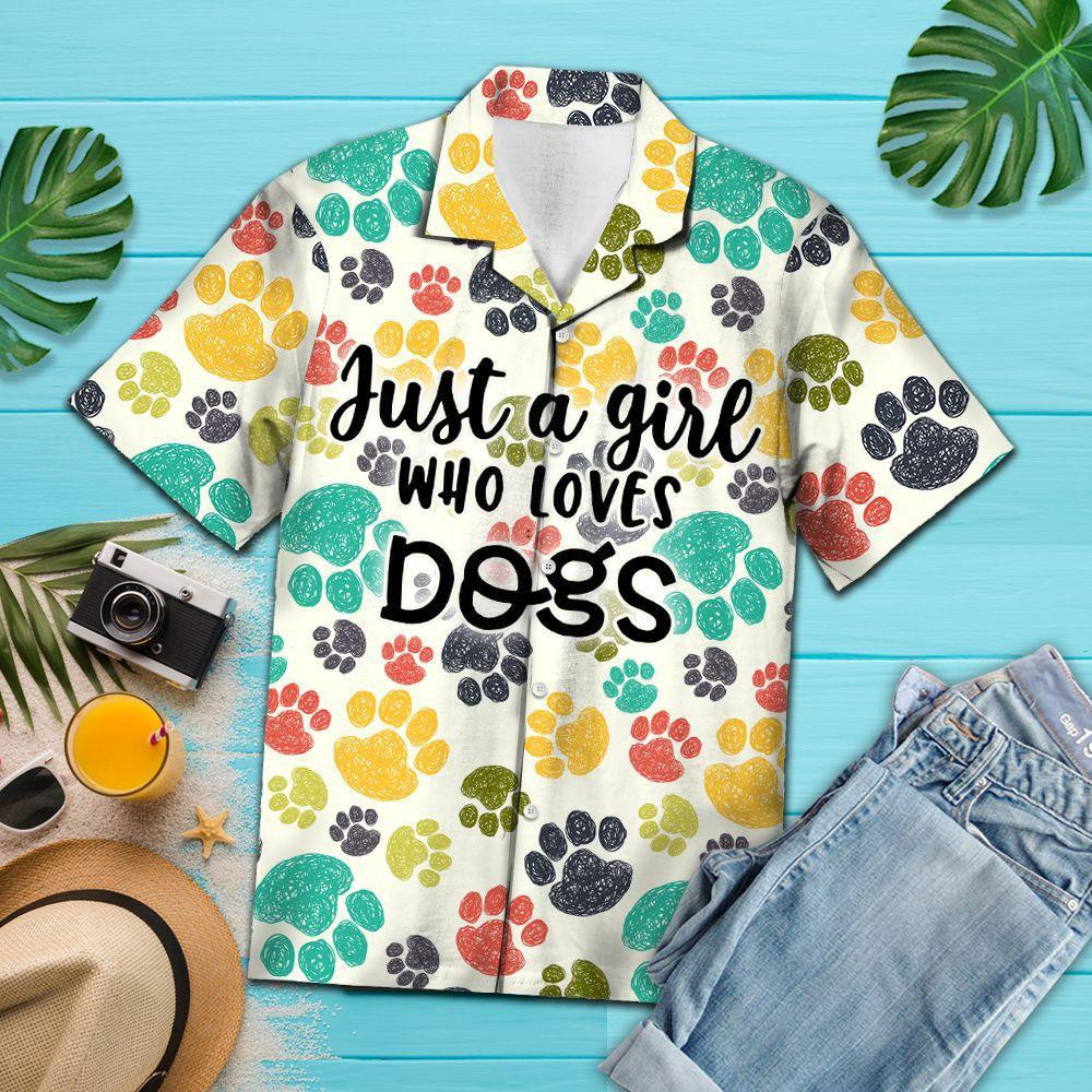 Just A Girl Who Loves Dogs Hawaiian Shirt