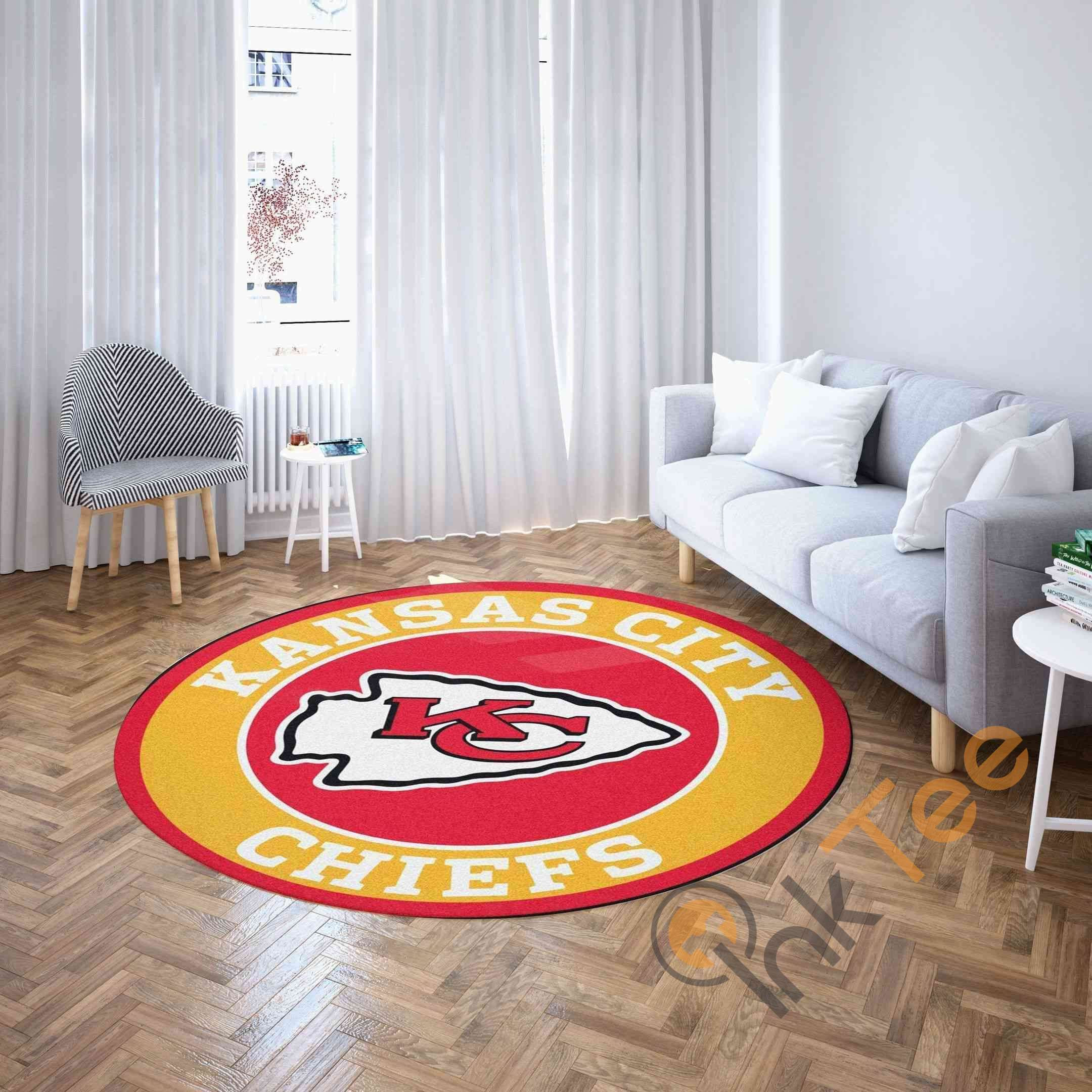 Kansas City Chiefs Round Rug Carpet Bedroom Livingroom Home Decor