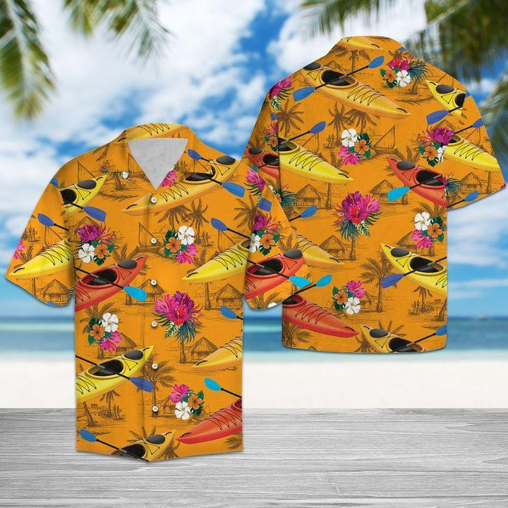 Kayak Tropical Flowers Hawaiian Shirt