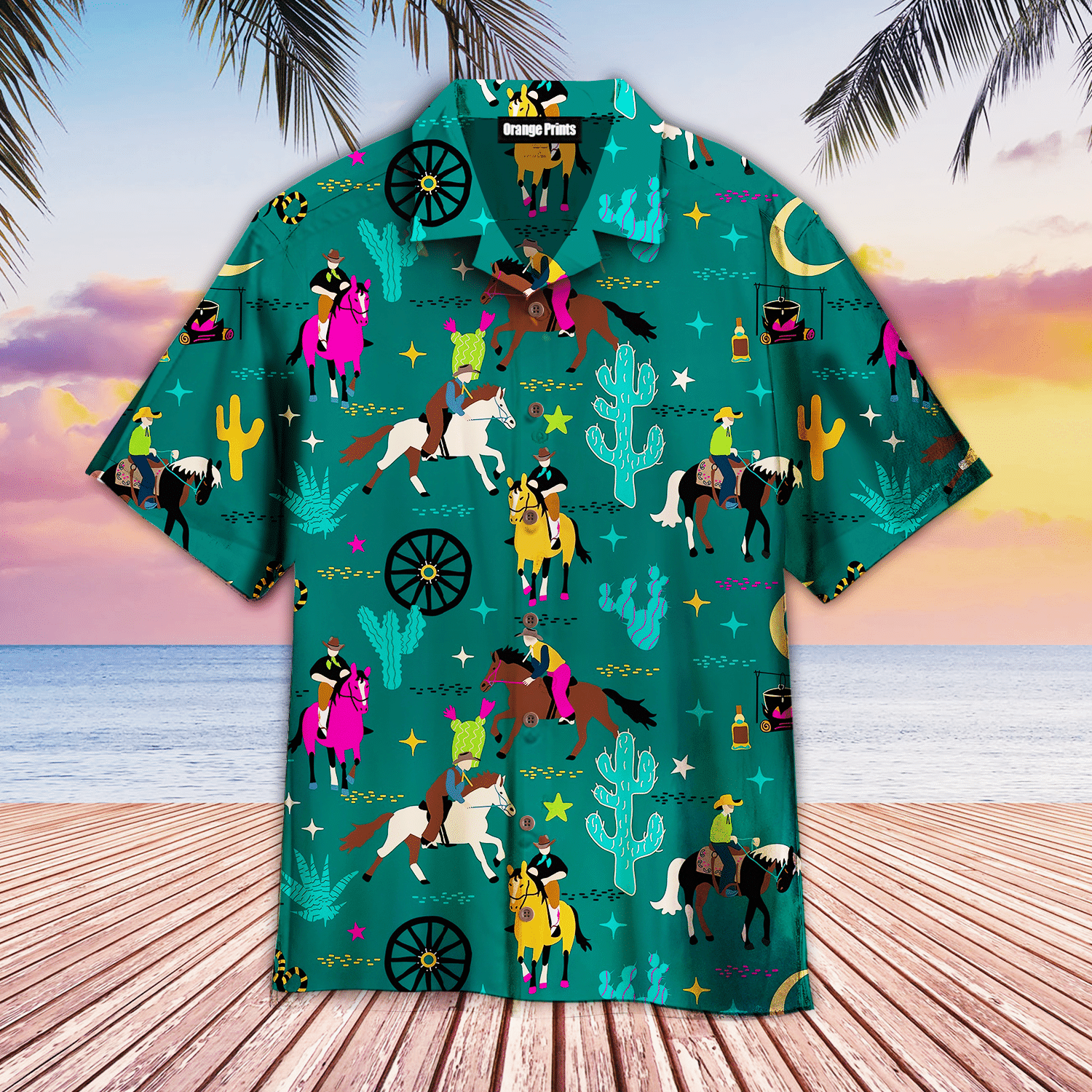 Kentucky Derby Cowboys Horses Hawaiian Shirt