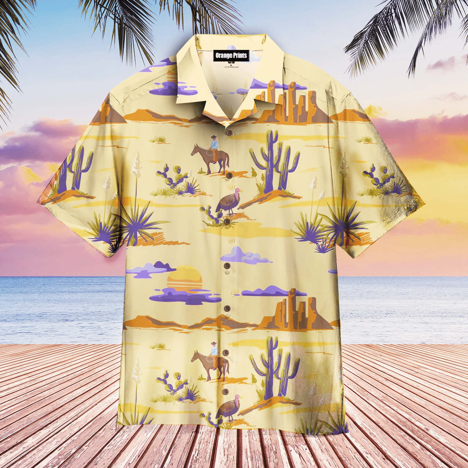 Kentucky Derby Riding Horse In Dessert Hawaiian Shirt