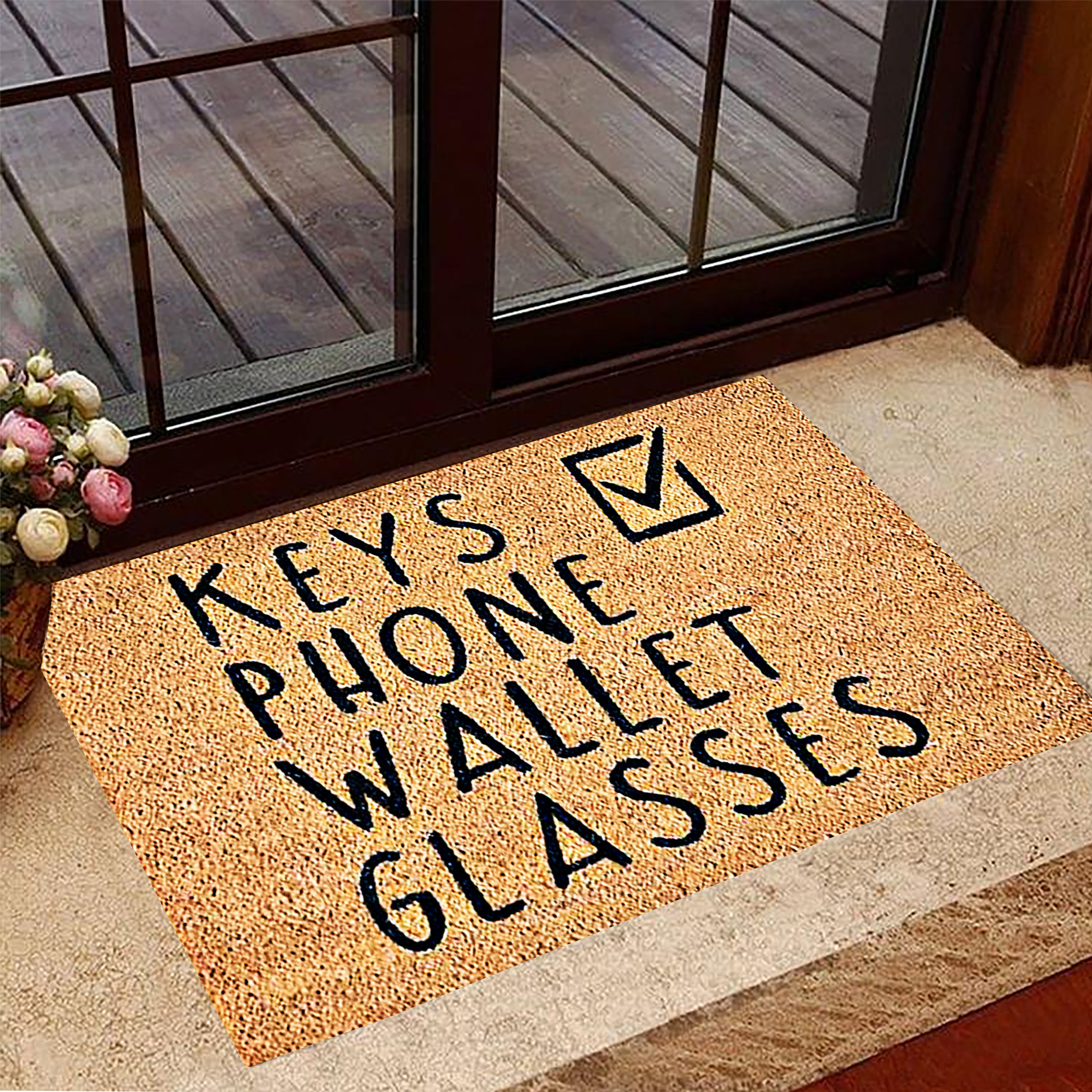 Keys Glasses Phone Rubber Doormat Funny Glasses Keys Wallet Phone Rubber Doormat For Front Door