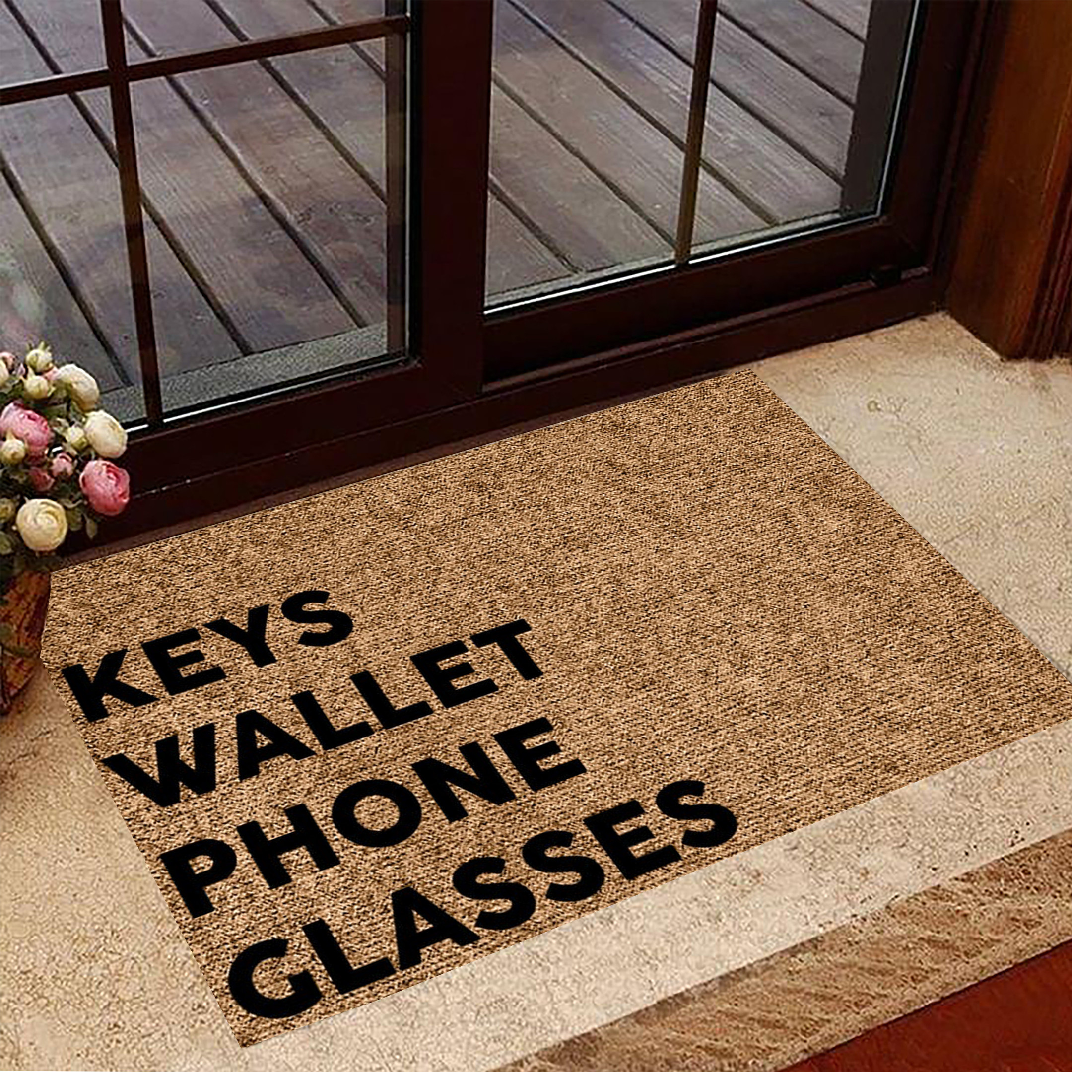 Keys Glasses Phone Rubber Doormat Glasses Keys Wallet Phone Rubber Doormat Funny Welcome Mat