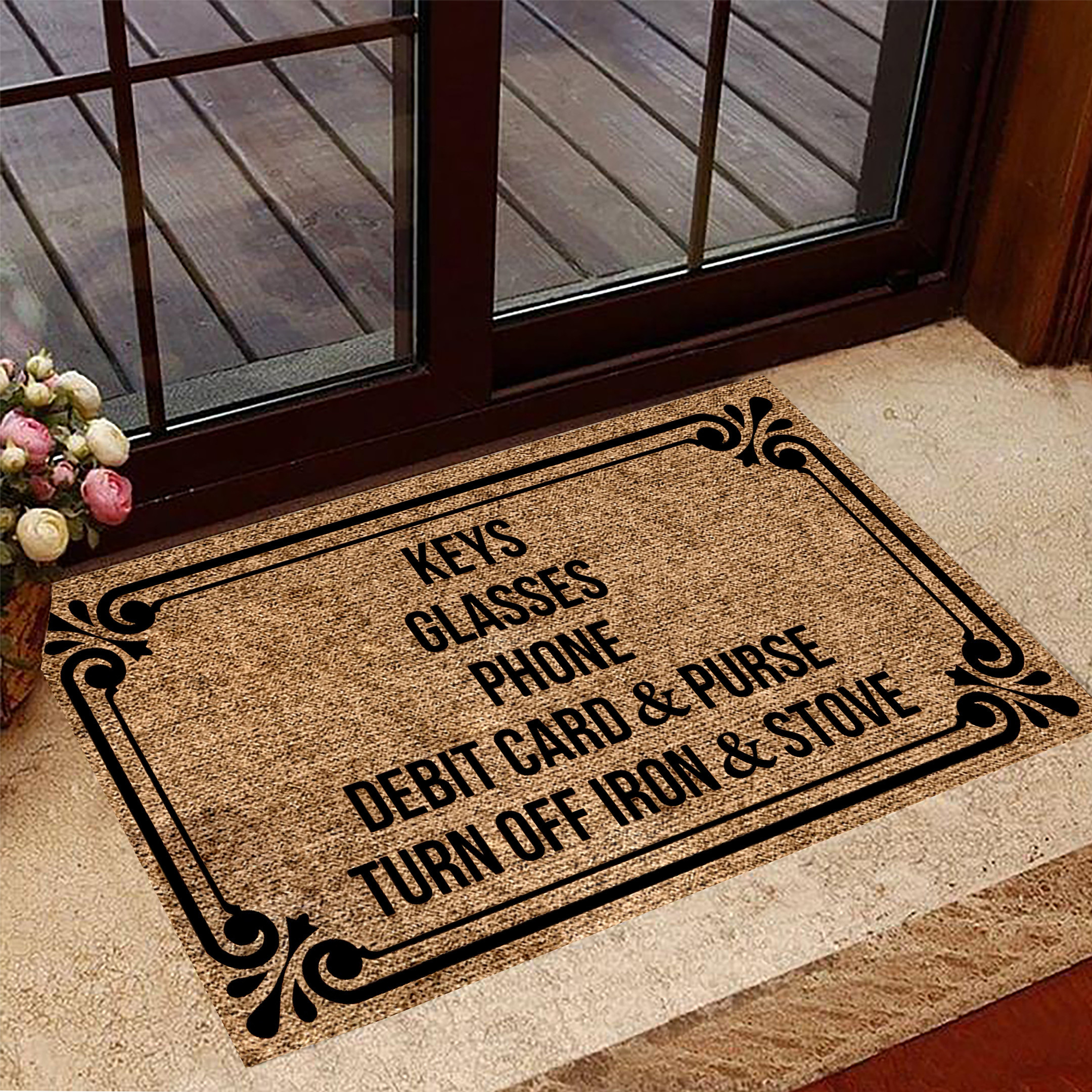 Keys Glasses Phone Rubber Doormat Keys Glasses Phone Debit Card Purse Rubber Doormat Funny Gift