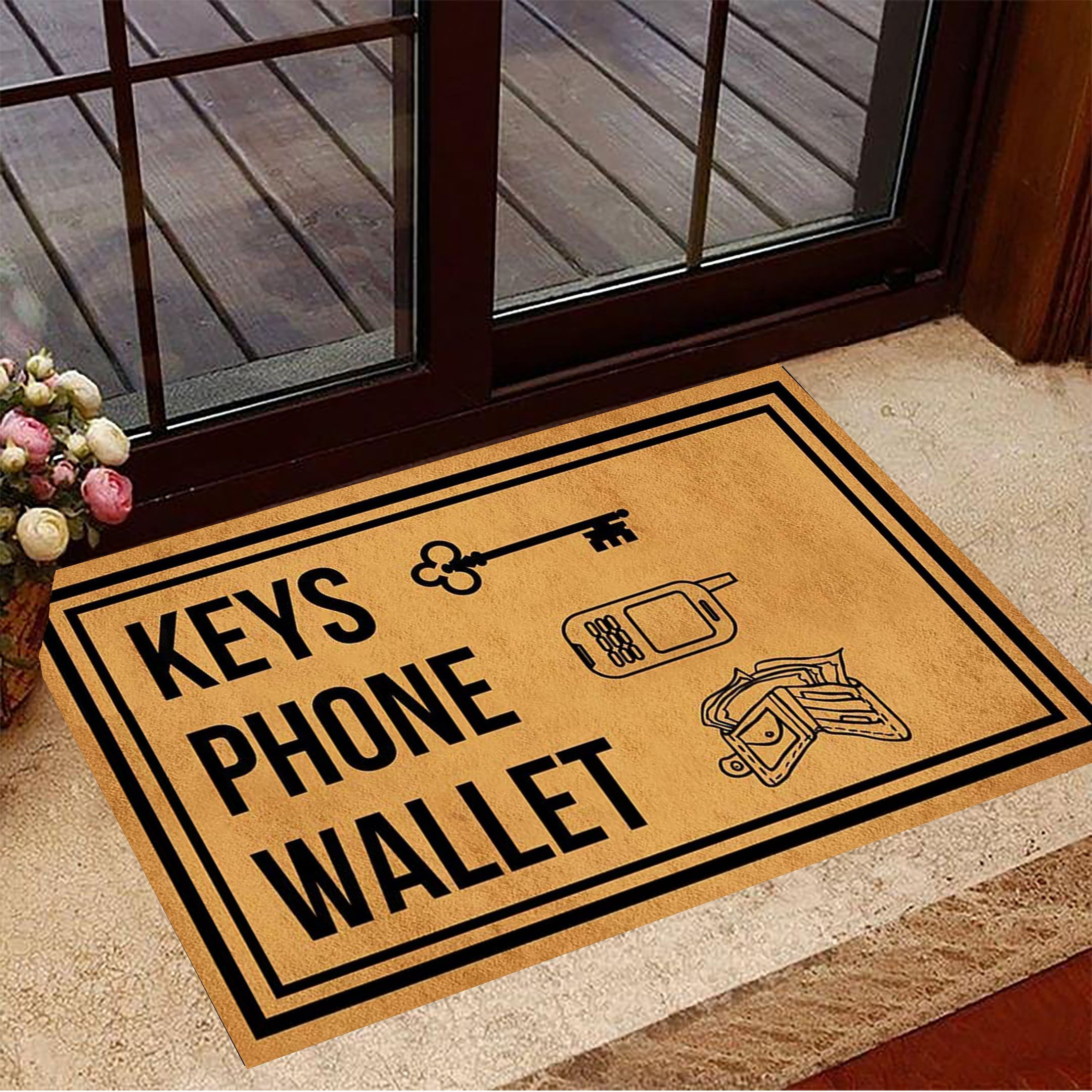 Keys Phone Wallet Rubber Doormat Hilarious Rubber Doormats House Decor