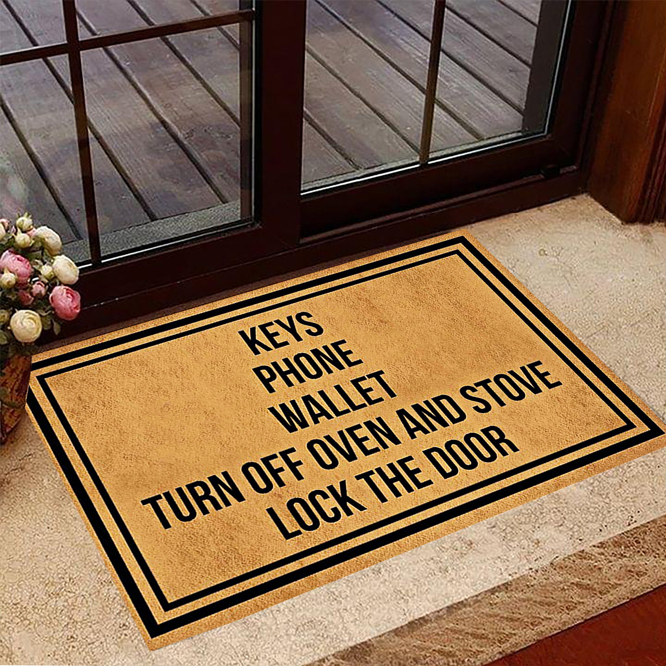 Keys Wallet Glasses Phone Rubber Doormat Funny Sayings Reminder Rubber Doormat For Front Door
