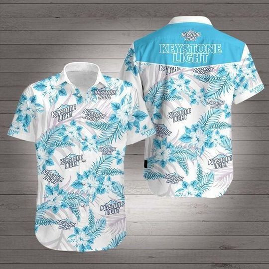 Keystone Light Beer Tropical Hawaiian Shirt